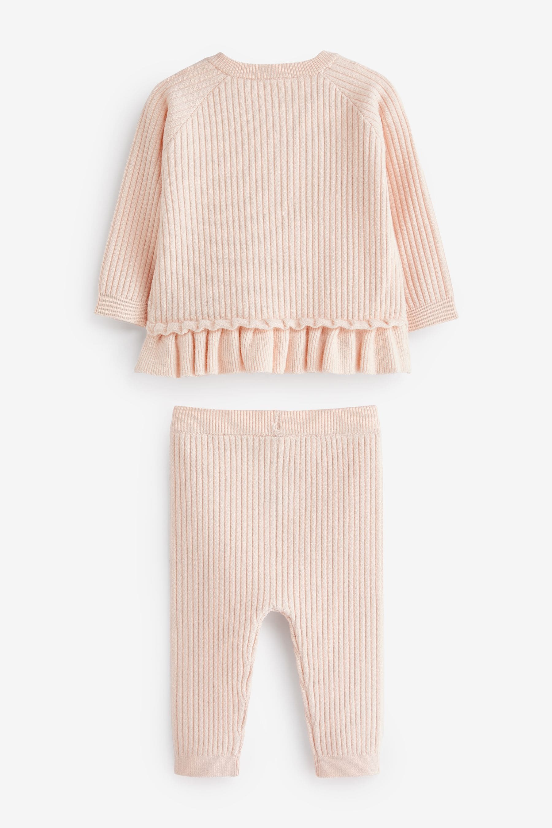 Pale Pink Knitted Baby 2 Piece Set (0mths-2yrs)