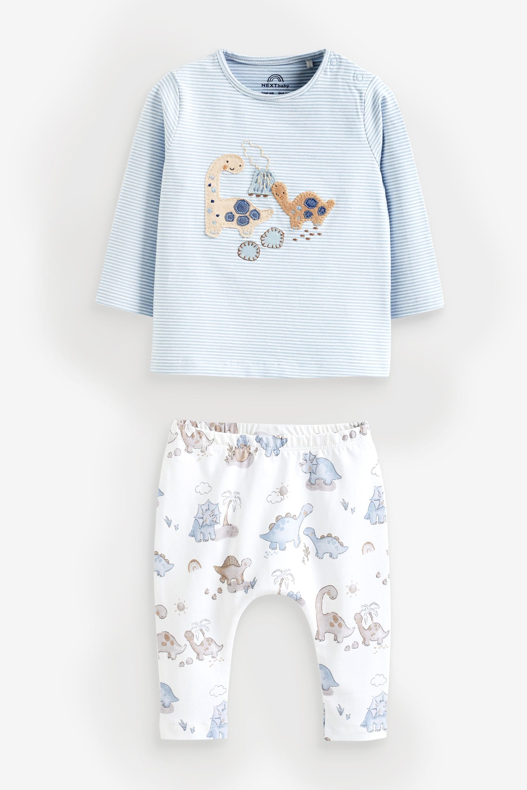 Blue Dinosaur Baby Top and Leggings 2 Piece Set