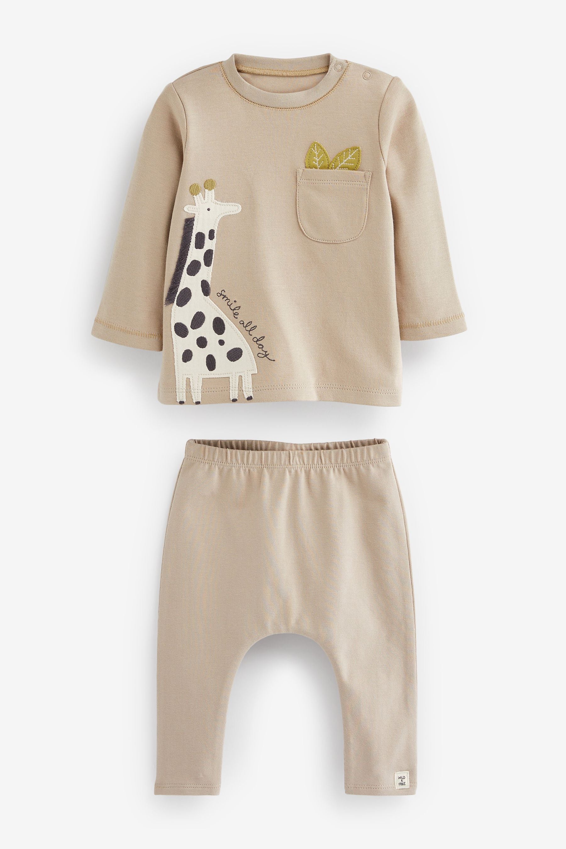 Monochrome Safari Baby T-Shirts And Leggings Set 6 Pack