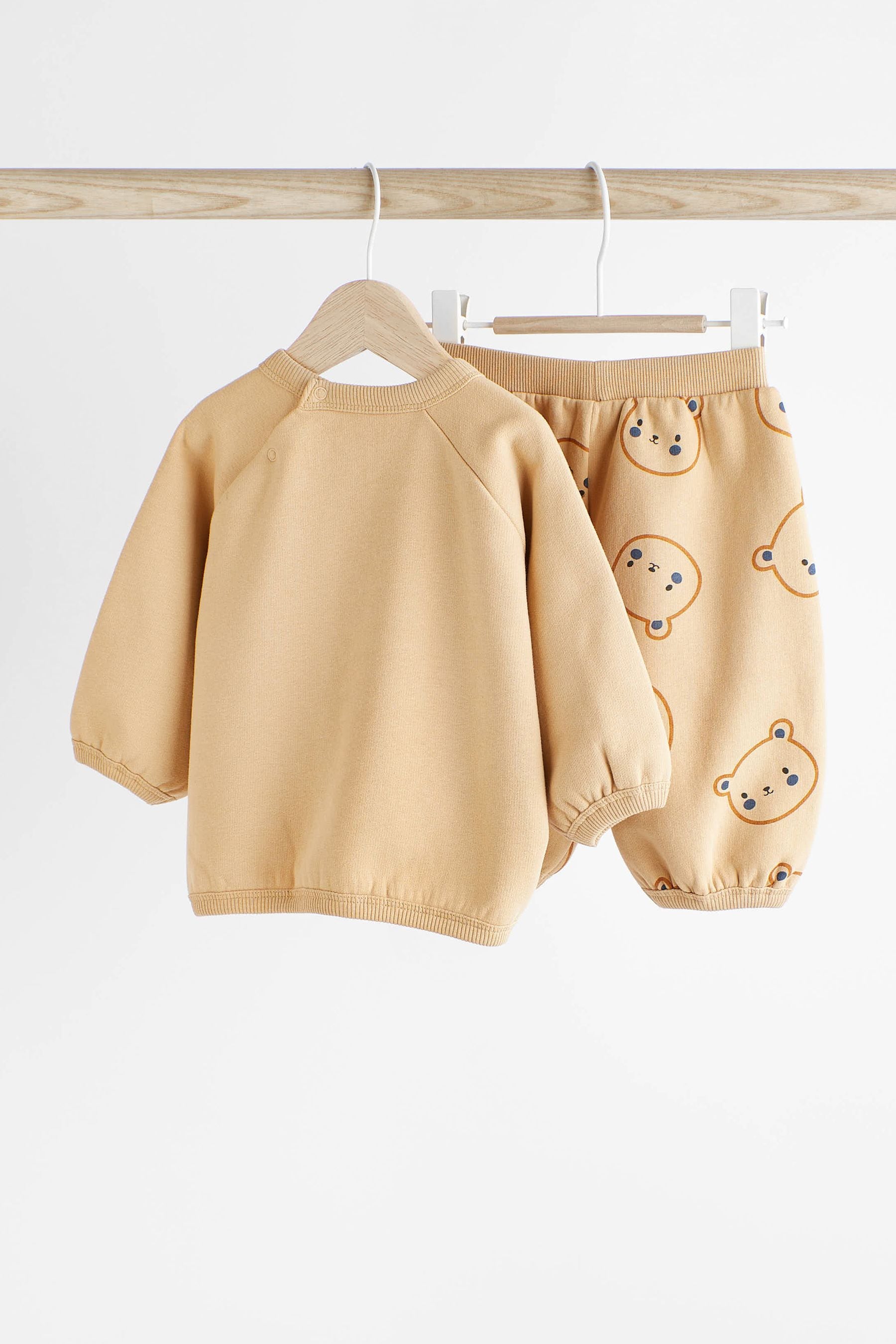 Neutral Bear Baby Sweatshirt And Joggers 2 Piece Set