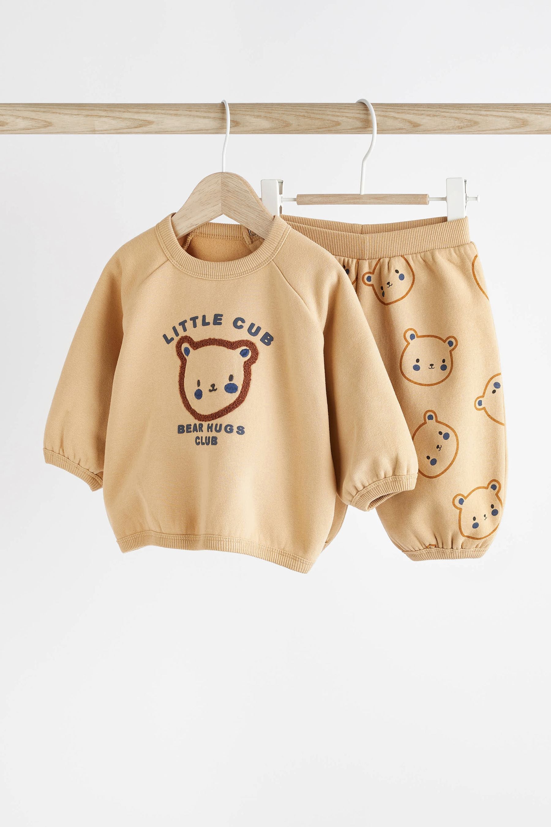 Neutral Bear Baby Sweatshirt And Joggers 2 Piece Set