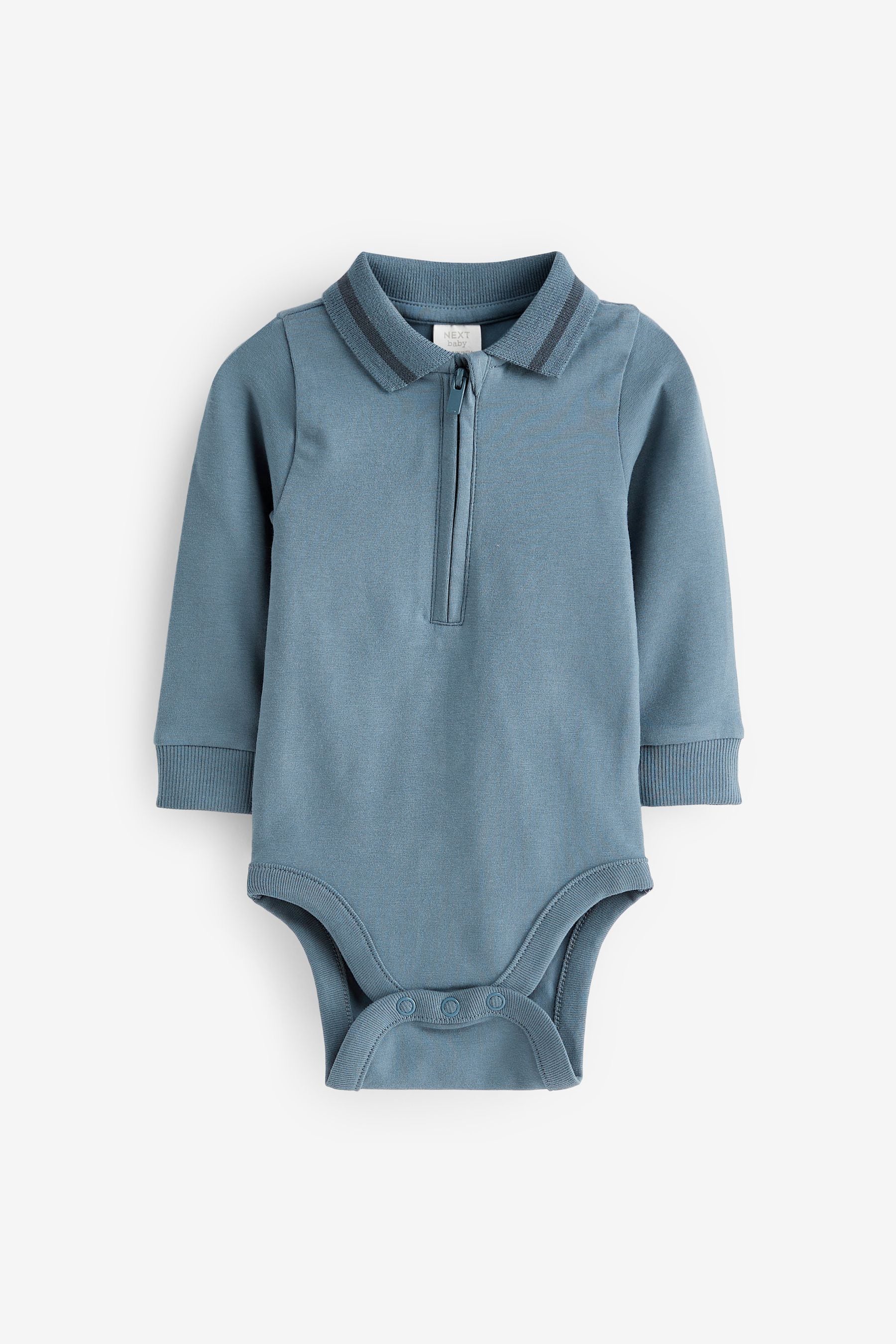 Blue Baby Polo Bodysuit And Leggings 2 Piece Set