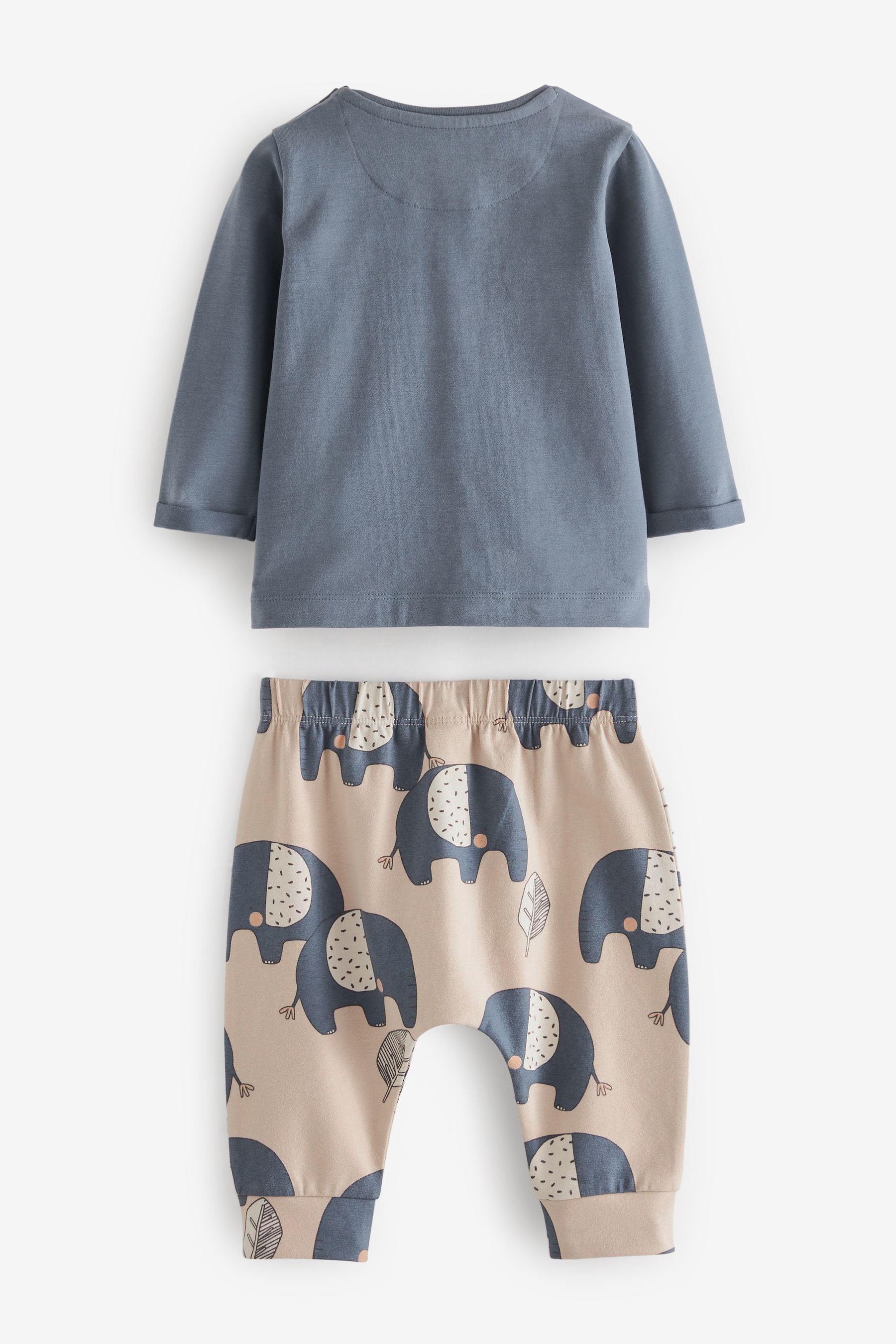 Navy Blue Elephant Baby T-Shirt And Leggings 2 Piece Set