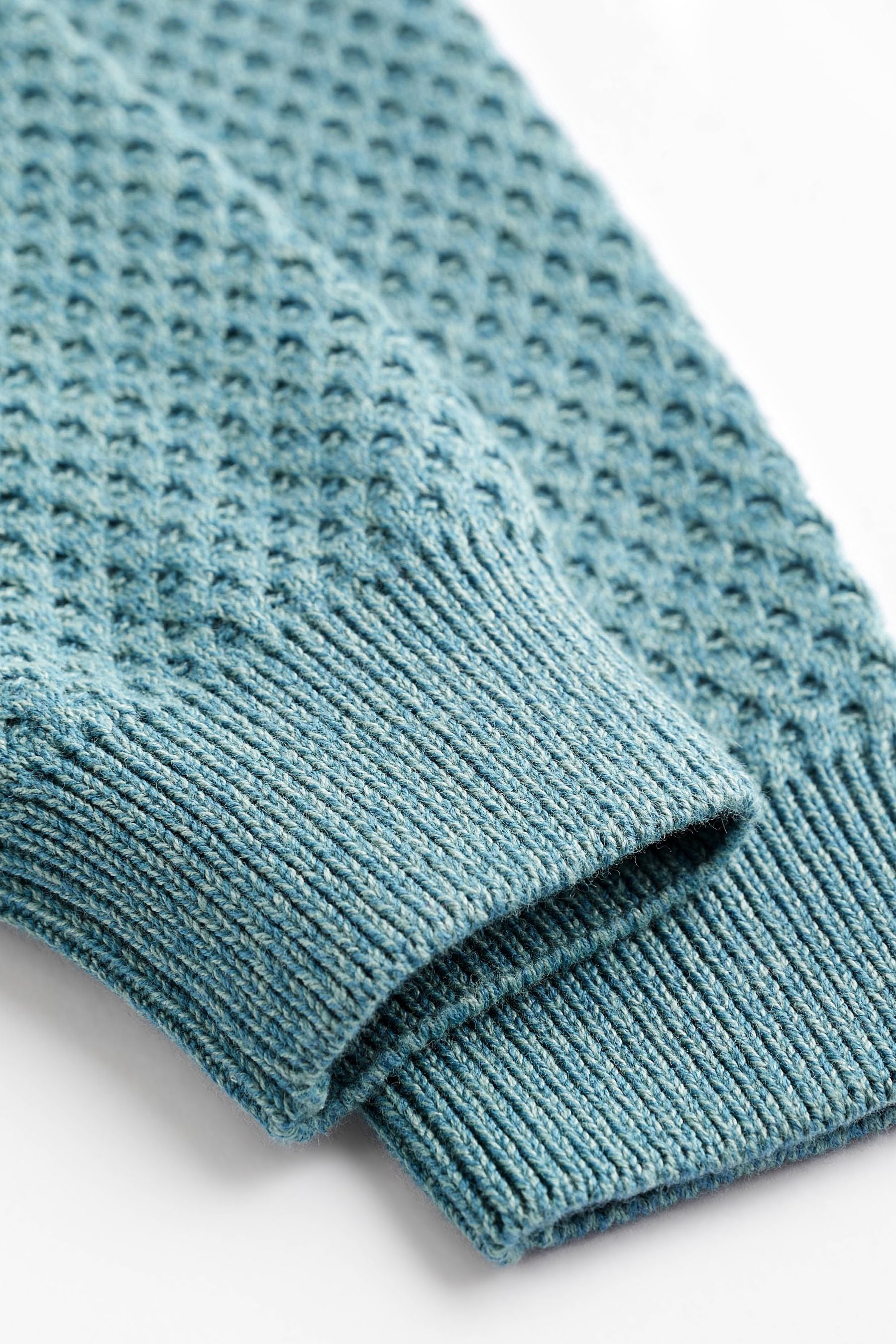 Teal Blue Waffle Knit Baby Jumper And Leggings Set (0mths-2yrs)