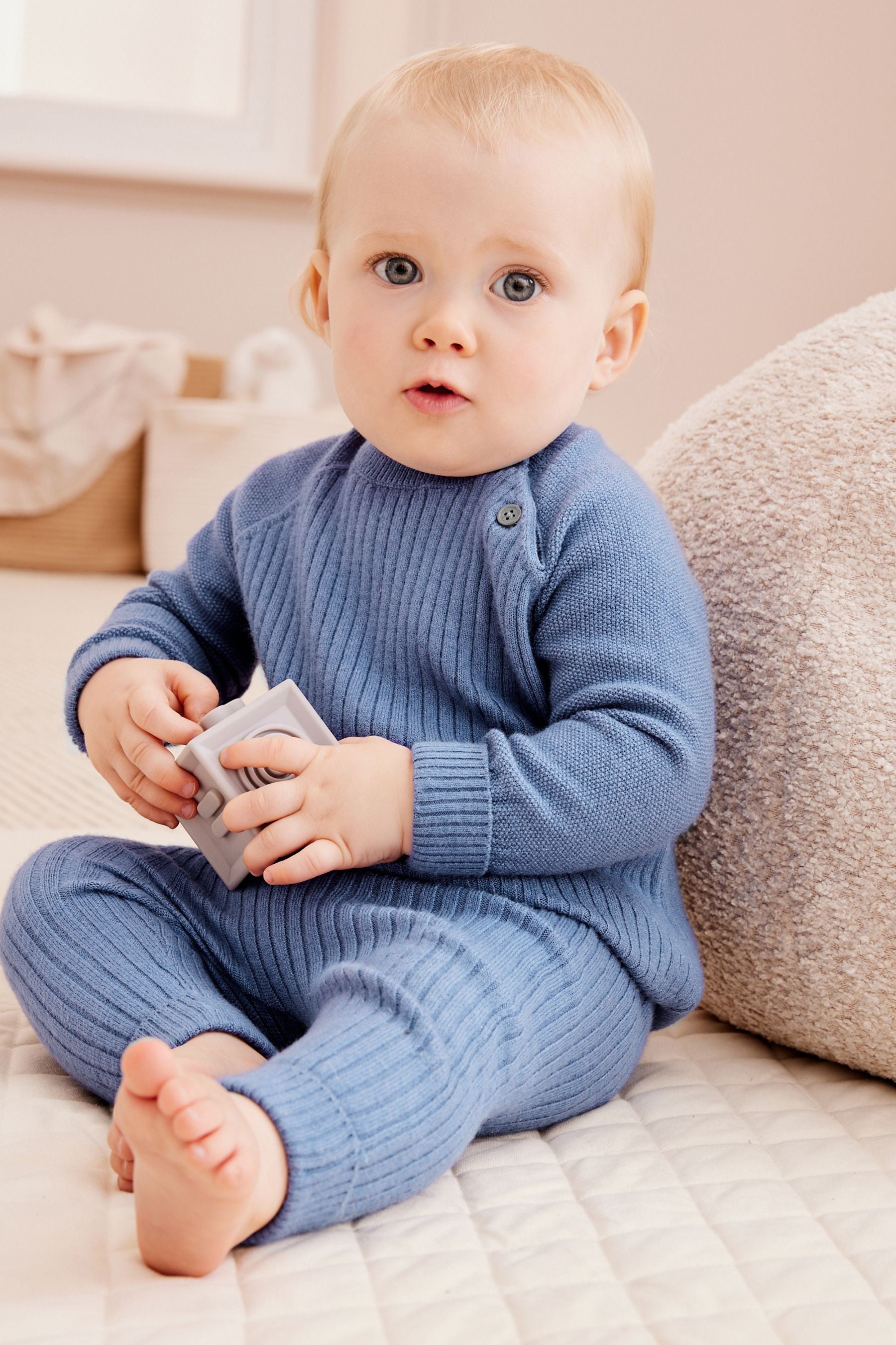 Blue Baby Knitted Jumper And Leggings Set (0mths-2yrs)