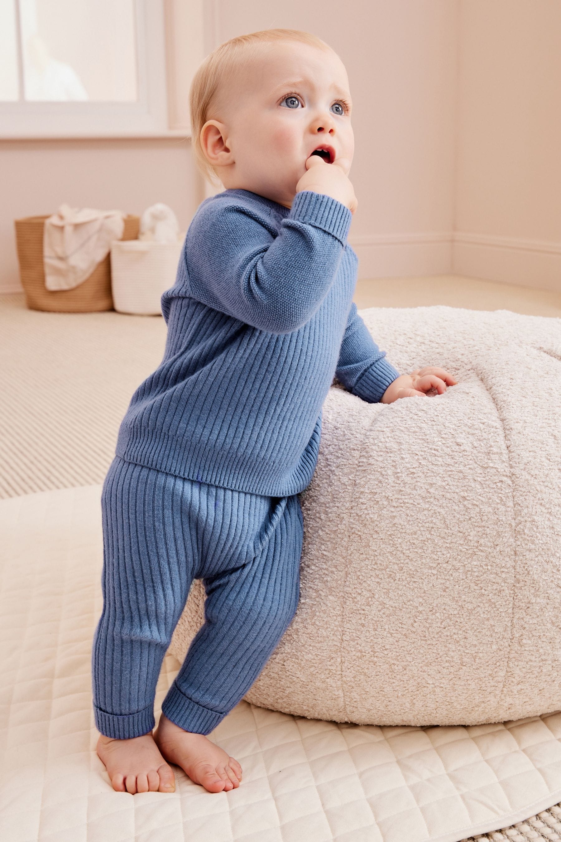 Blue Baby Knitted Jumper And Leggings Set (0mths-2yrs)