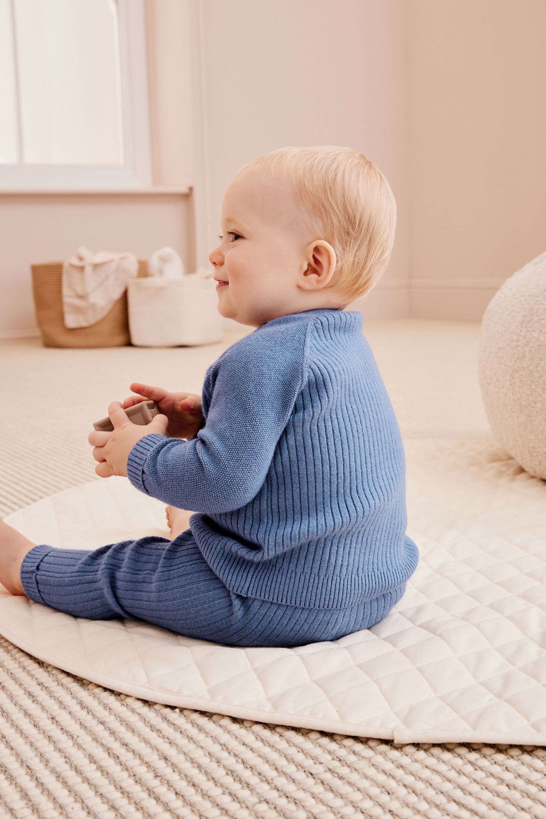 Blue Baby Knitted Jumper And Leggings Set (0mths-2yrs)