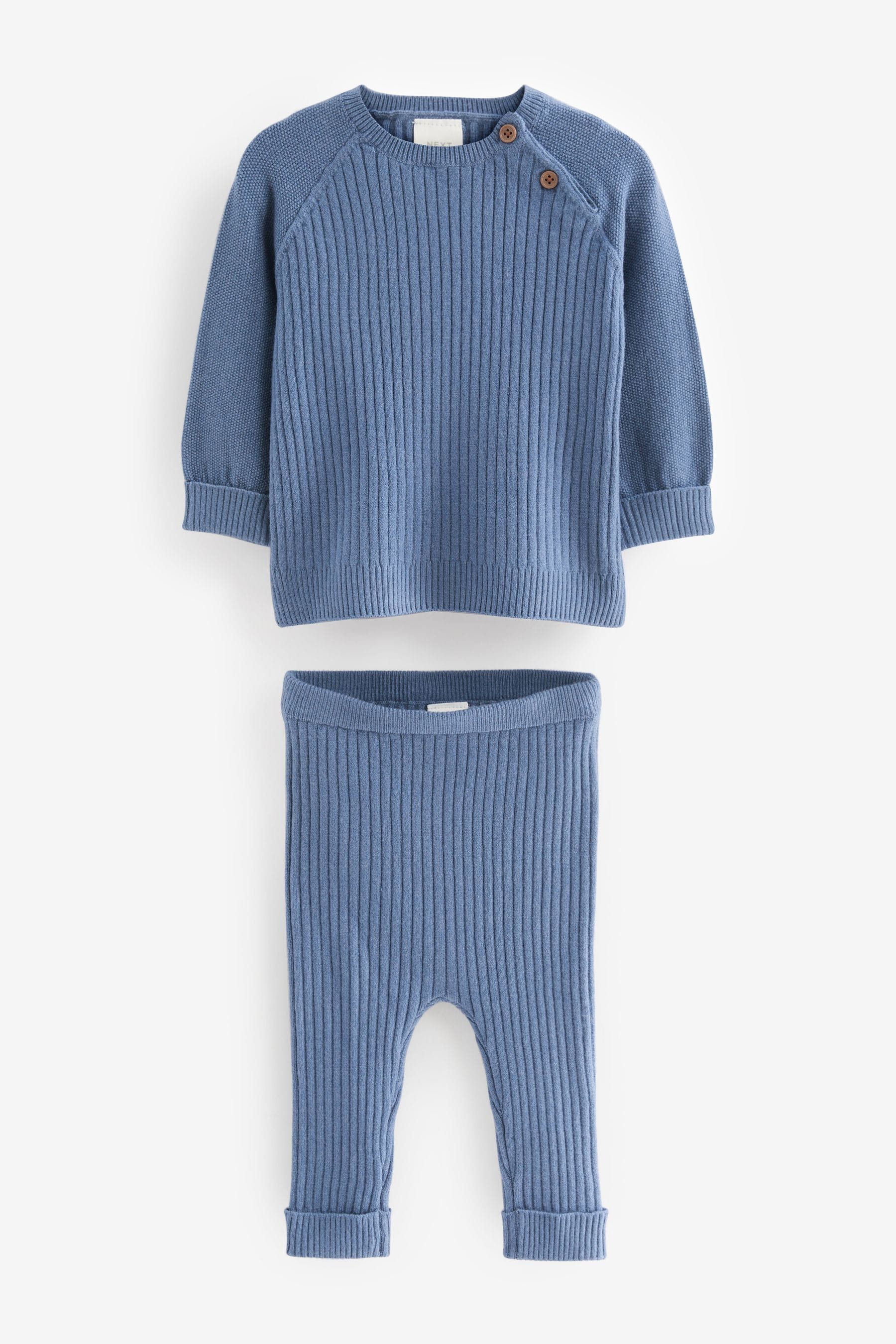 Blue Baby Knitted Jumper And Leggings Set (0mths-2yrs)