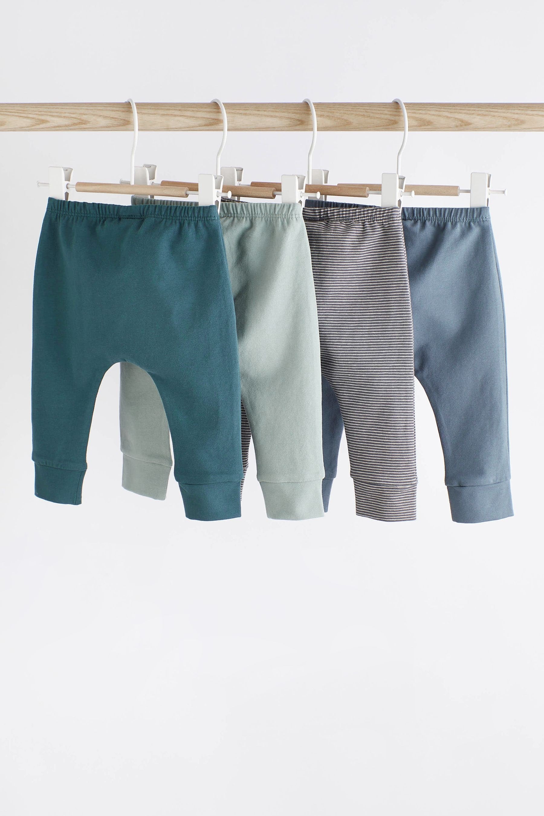 Teal Blue Baby Leggings 4 Pack (0mths-2yrs)