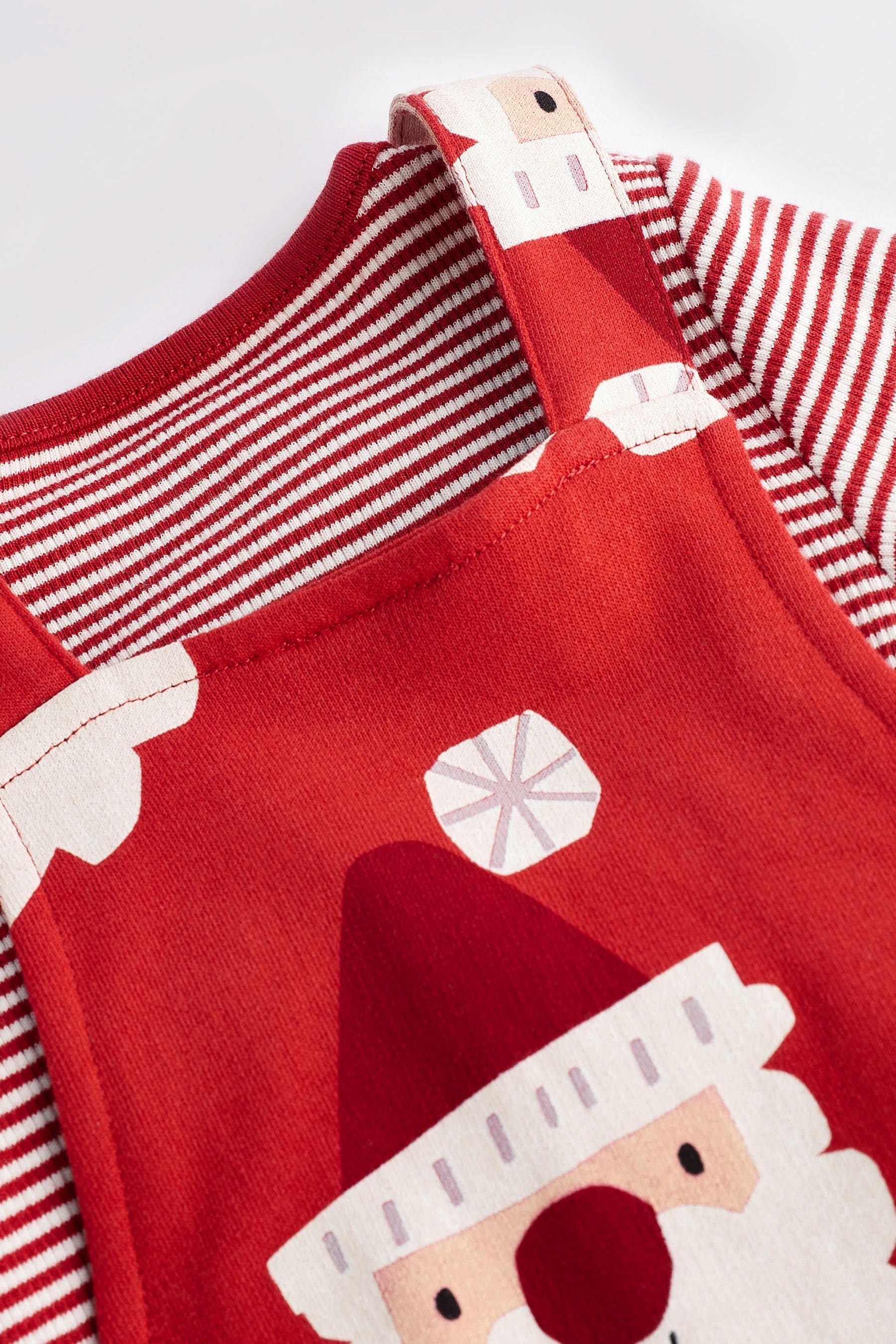 Red Santa Jersey Baby Dungarees And Bodysuit (0mths-2yrs)