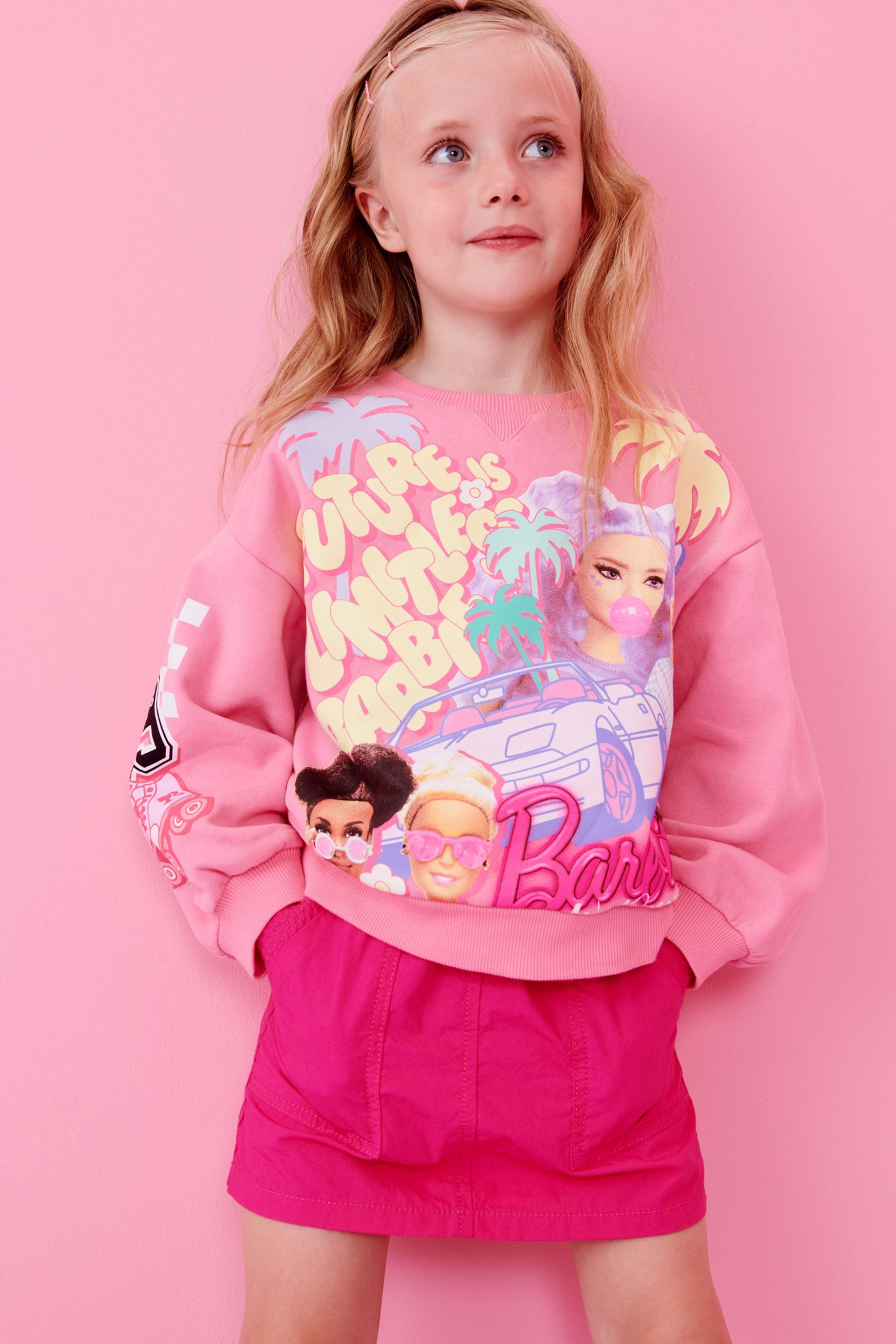 Pink Barbie Crew Sweatshirt Top (3-16yrs)