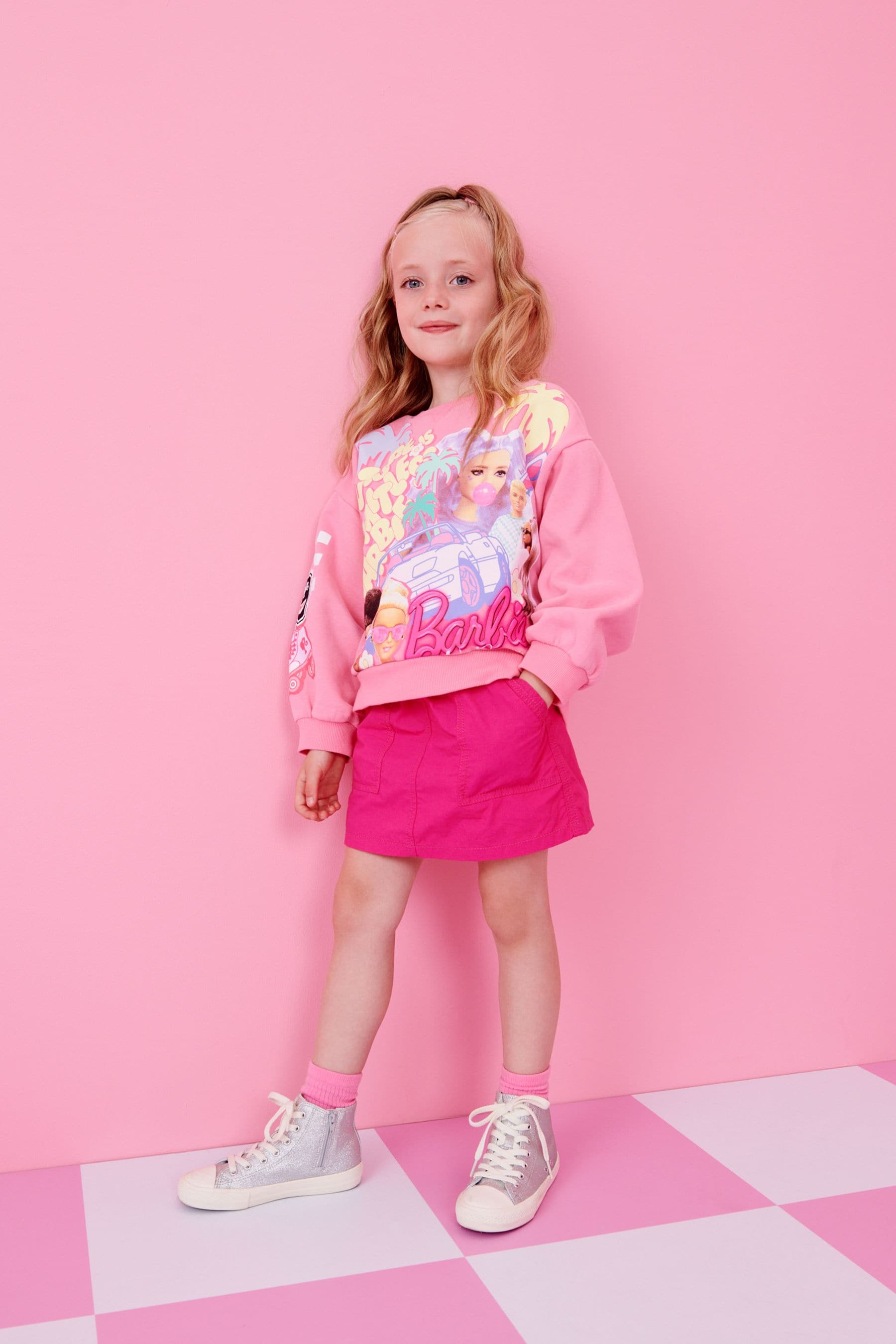 Pink Barbie Crew Sweatshirt Top (3-16yrs)