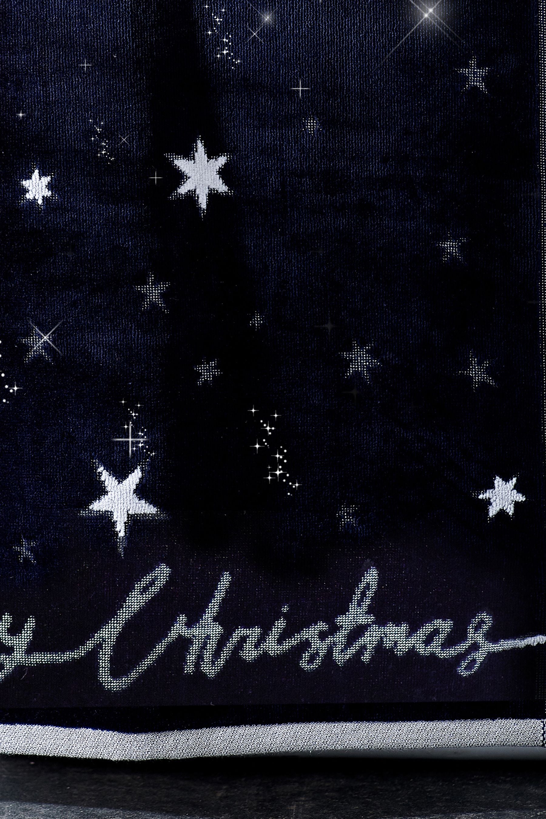 Navy Blue Christmas Star Towel