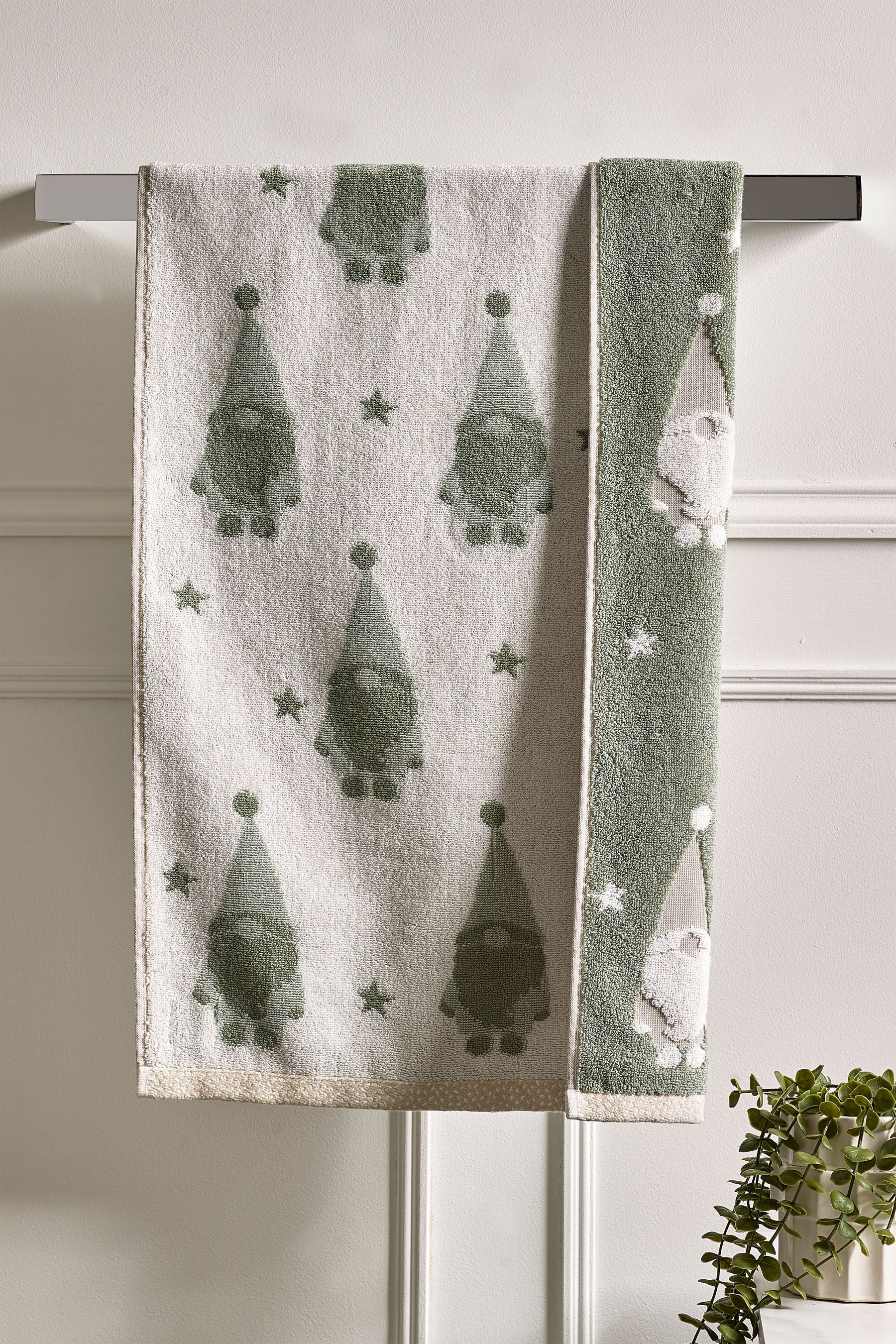 Green Christmas Gonk Towels