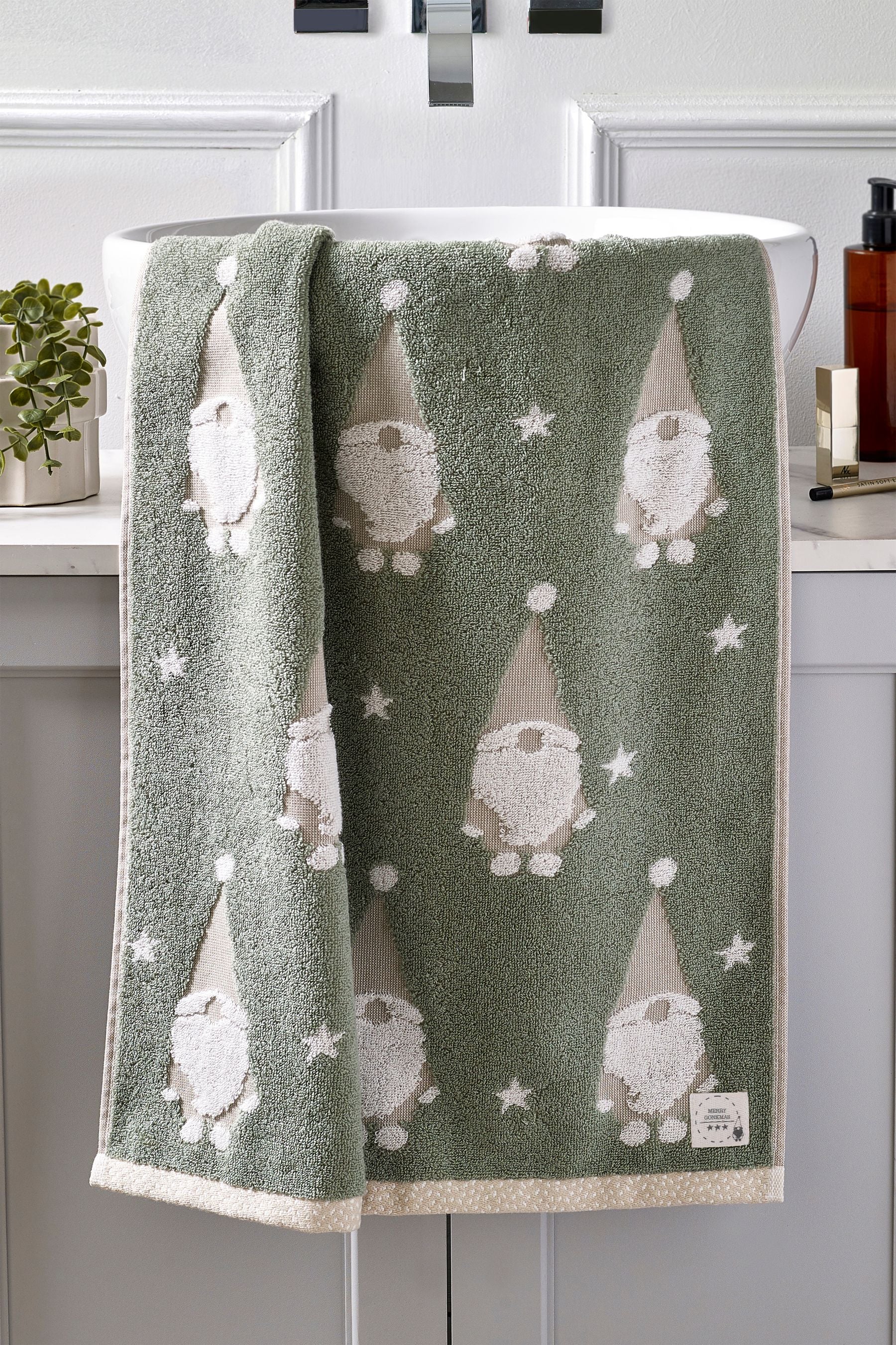 Green Christmas Gonk Towels