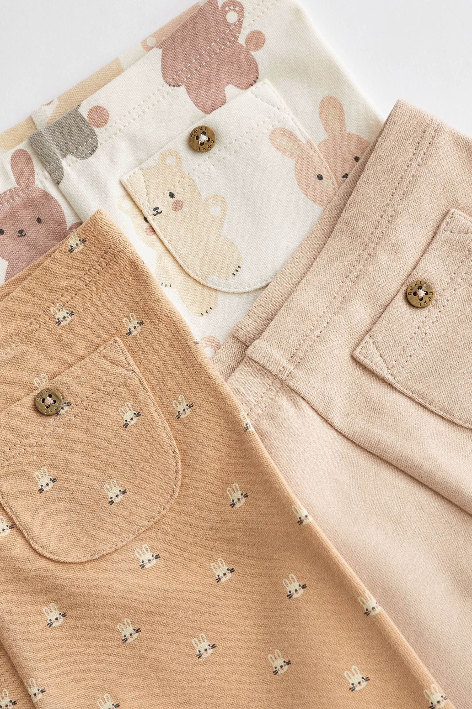 Rust Brown Bunny 6 Piece Baby T-Shirts and Leggings Set