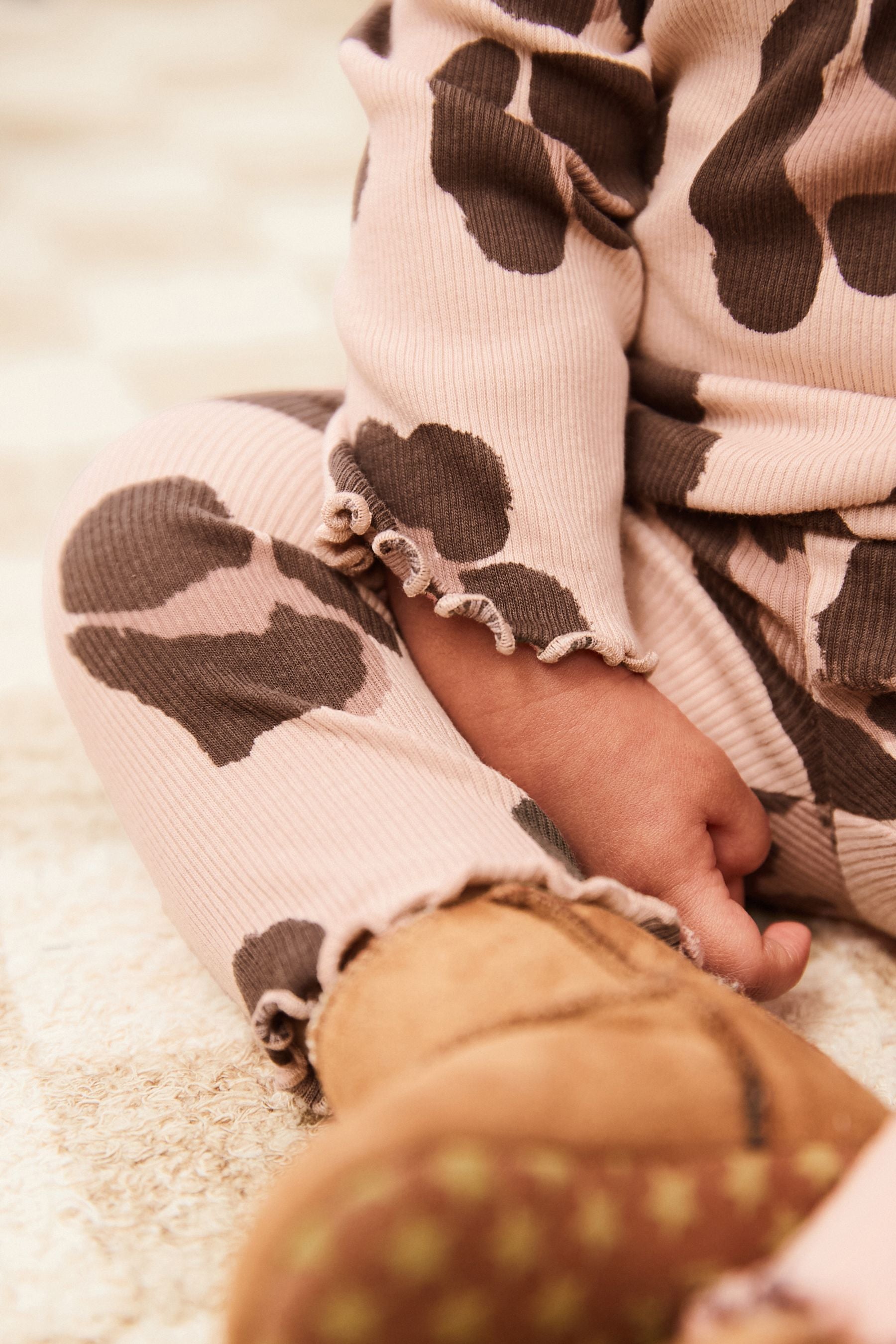 Pink Leopard Print Baby Top And Leggings Set