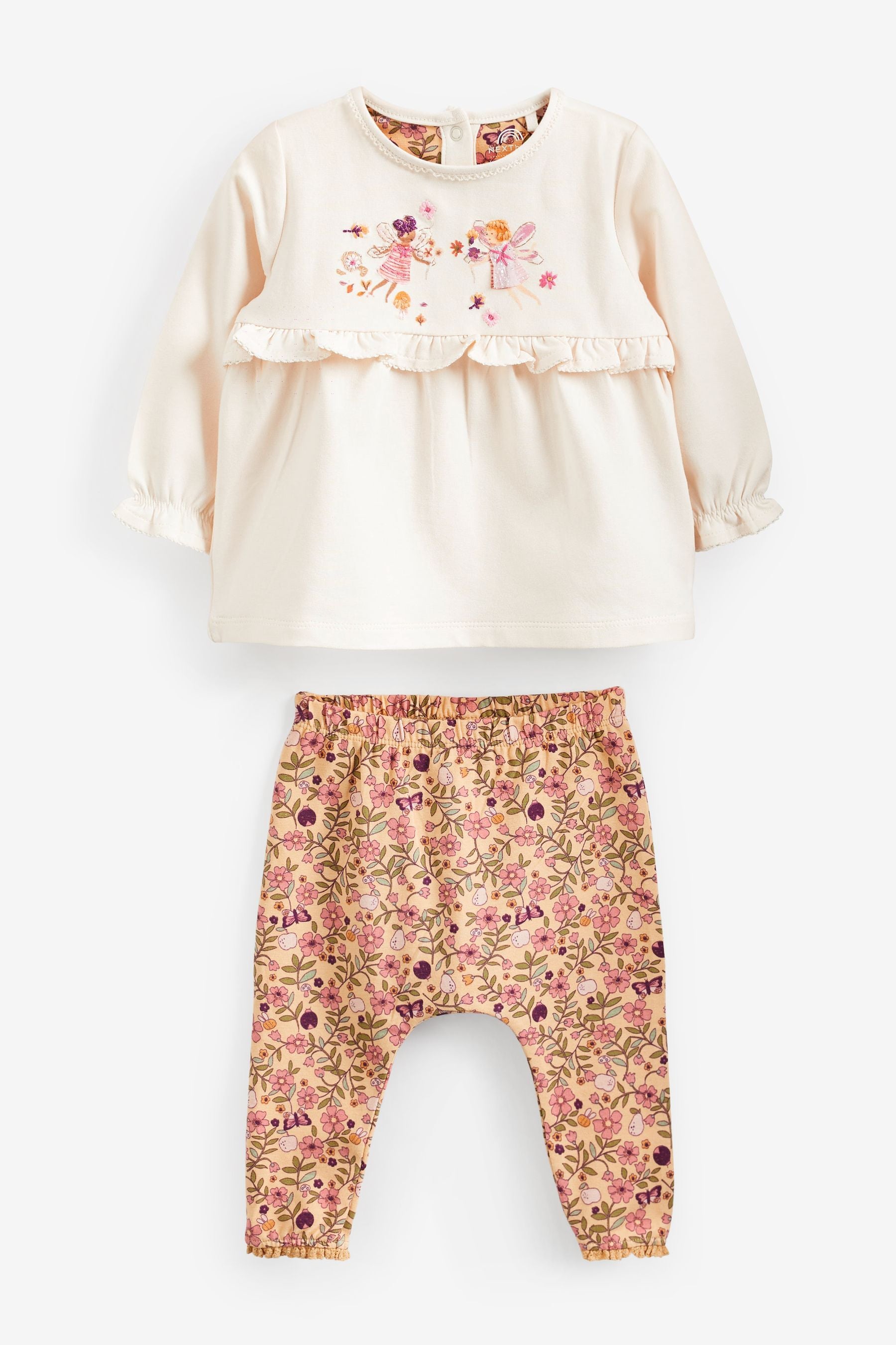 Ochre/Cream Baby Top And Leggings Set