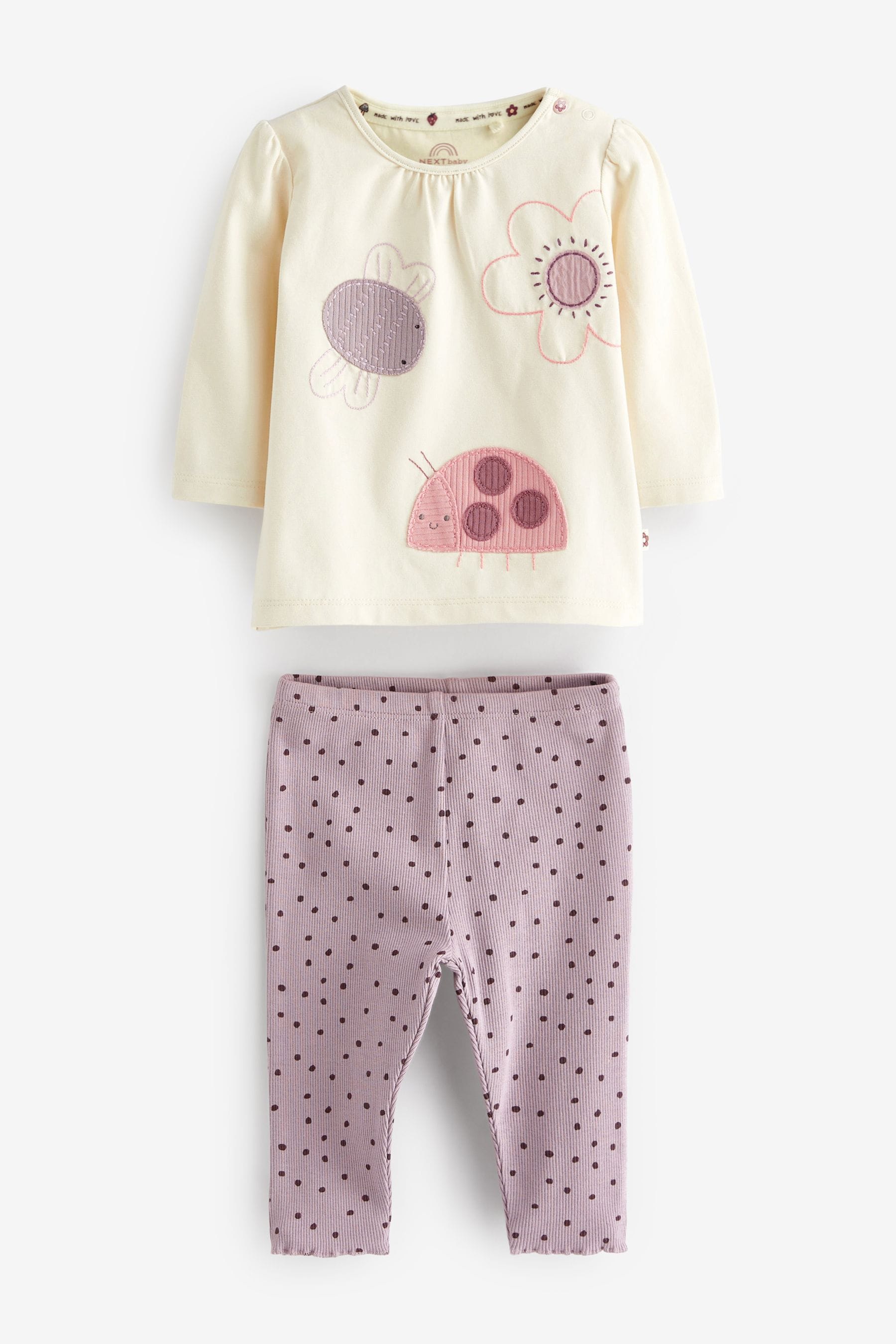 Lilac Purple Character Baby Top And Leggings Set