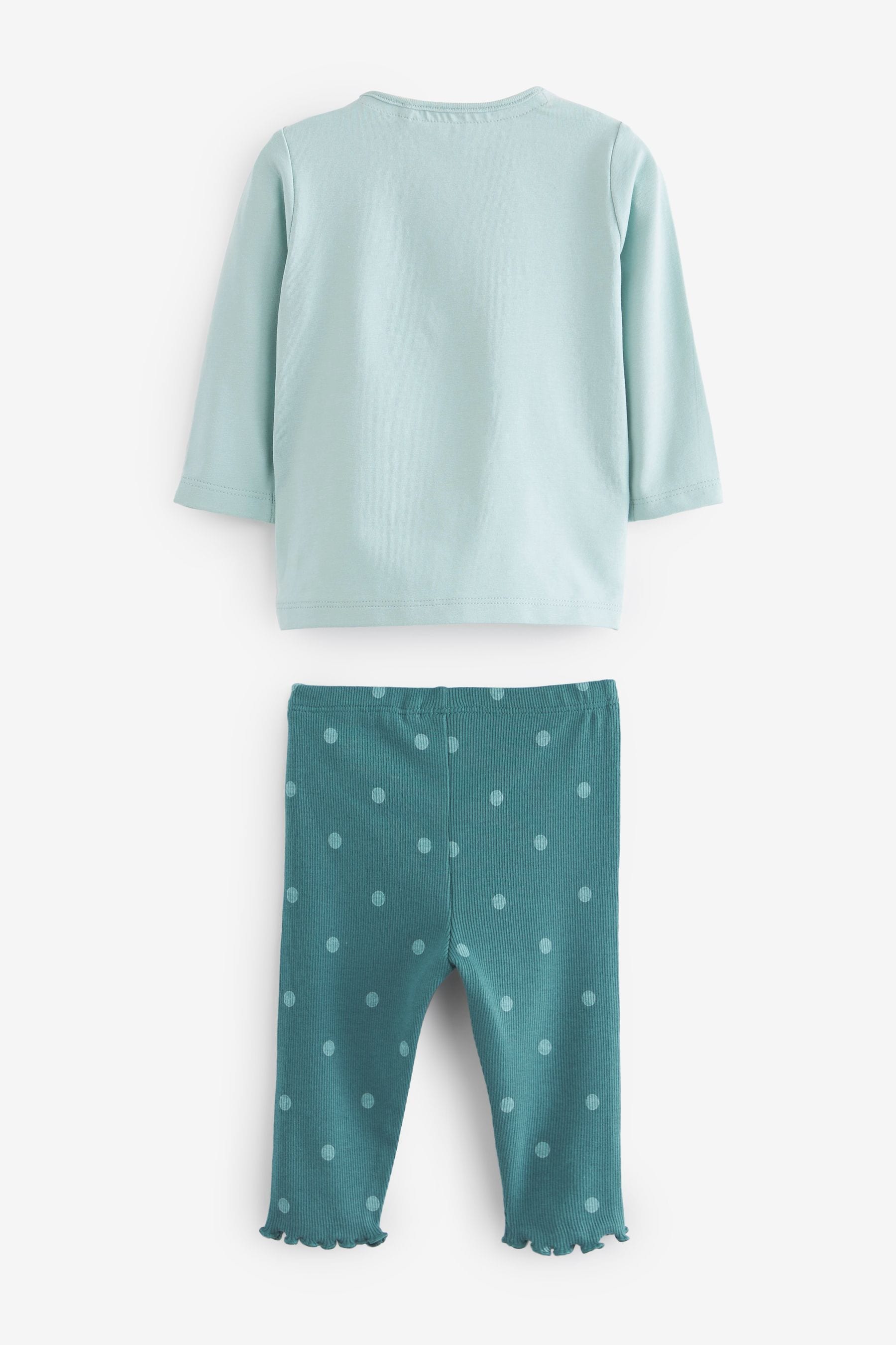 Teal Blue 6 Piece Baby T-Shirts and Leggings Set