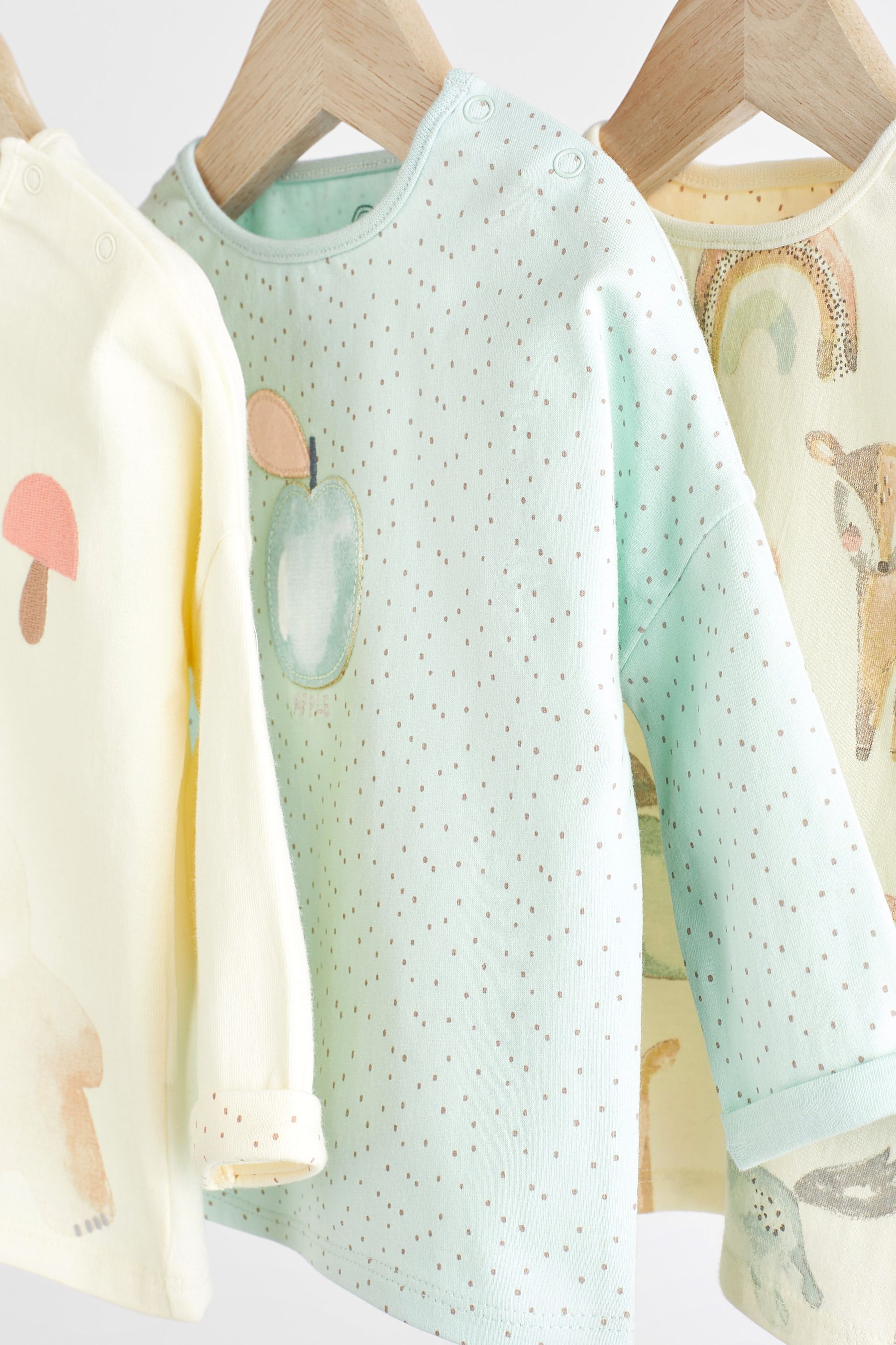 Mint Green Baby Long Sleeve Tops 4 Pack