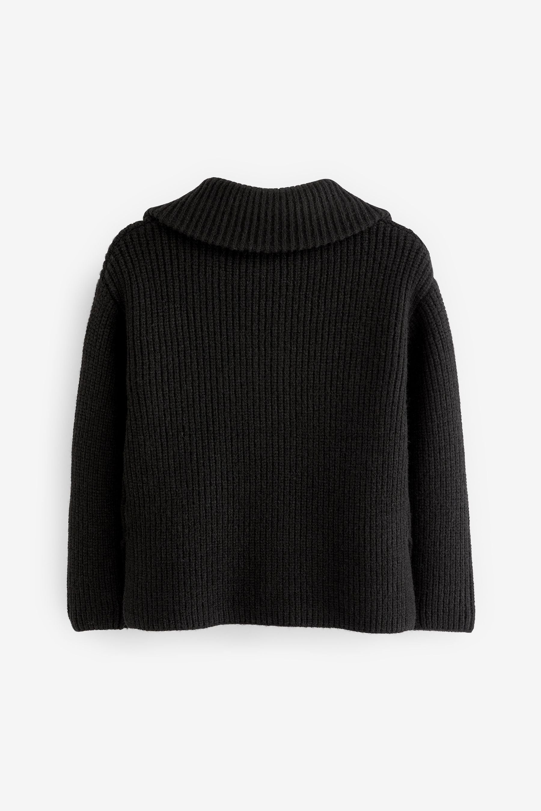 Black Half Zip Boxy Jumper (3-16yrs)