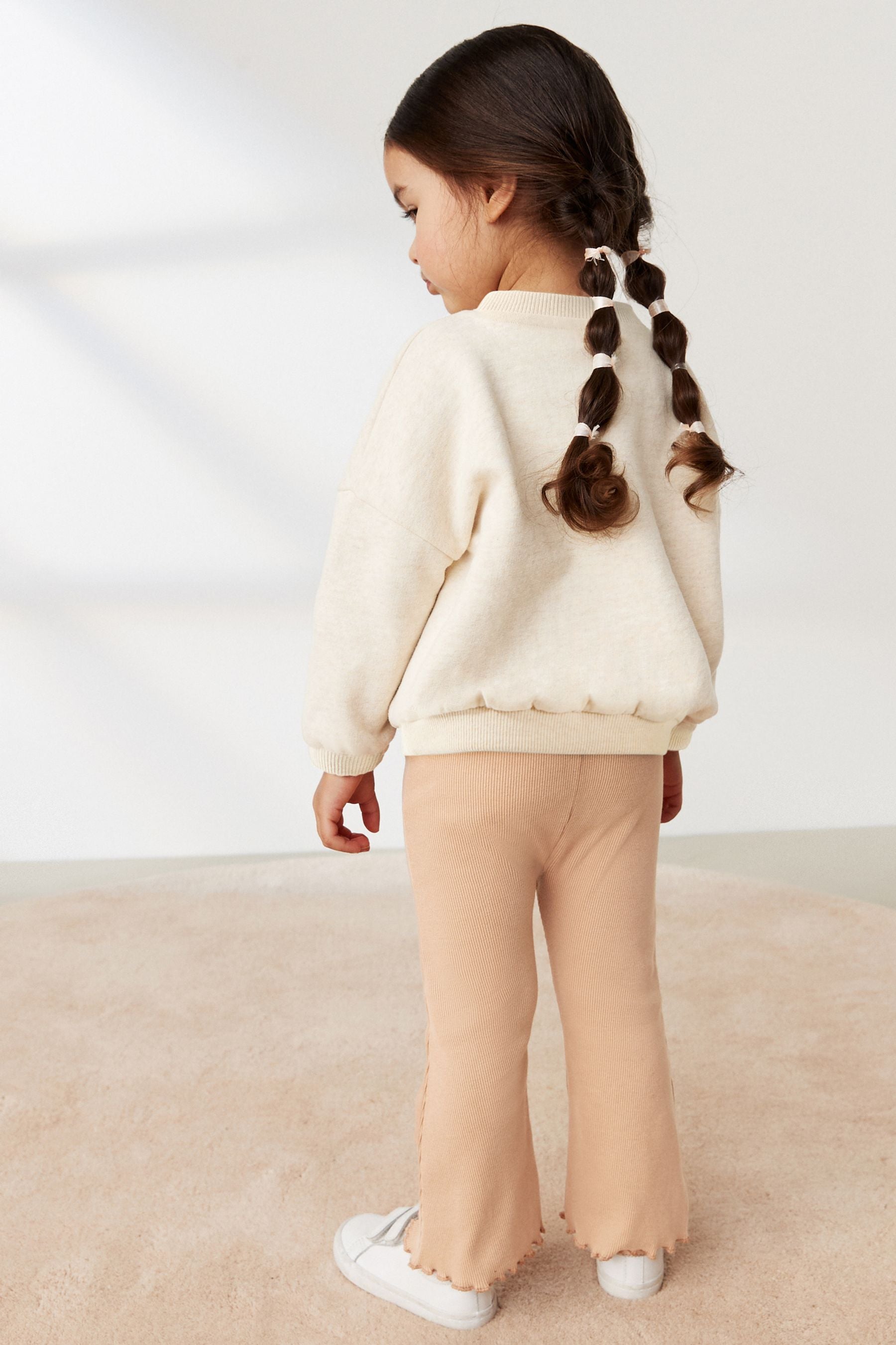 Oatmeal Cream Sweatshirt and Flared Leggings Set (3mths-7yrs)