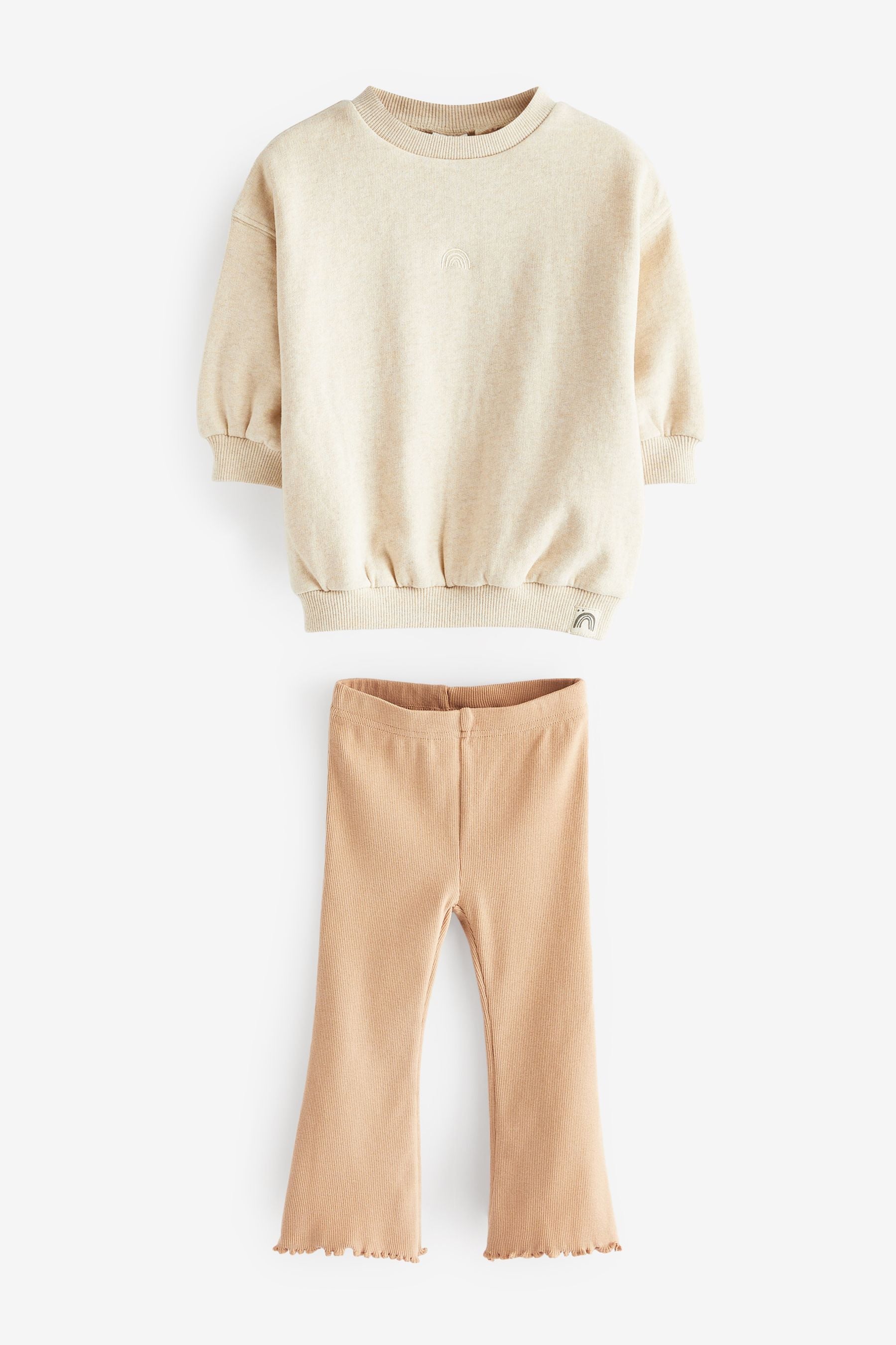 Oatmeal Cream Sweatshirt and Flared Leggings Set (3mths-7yrs)