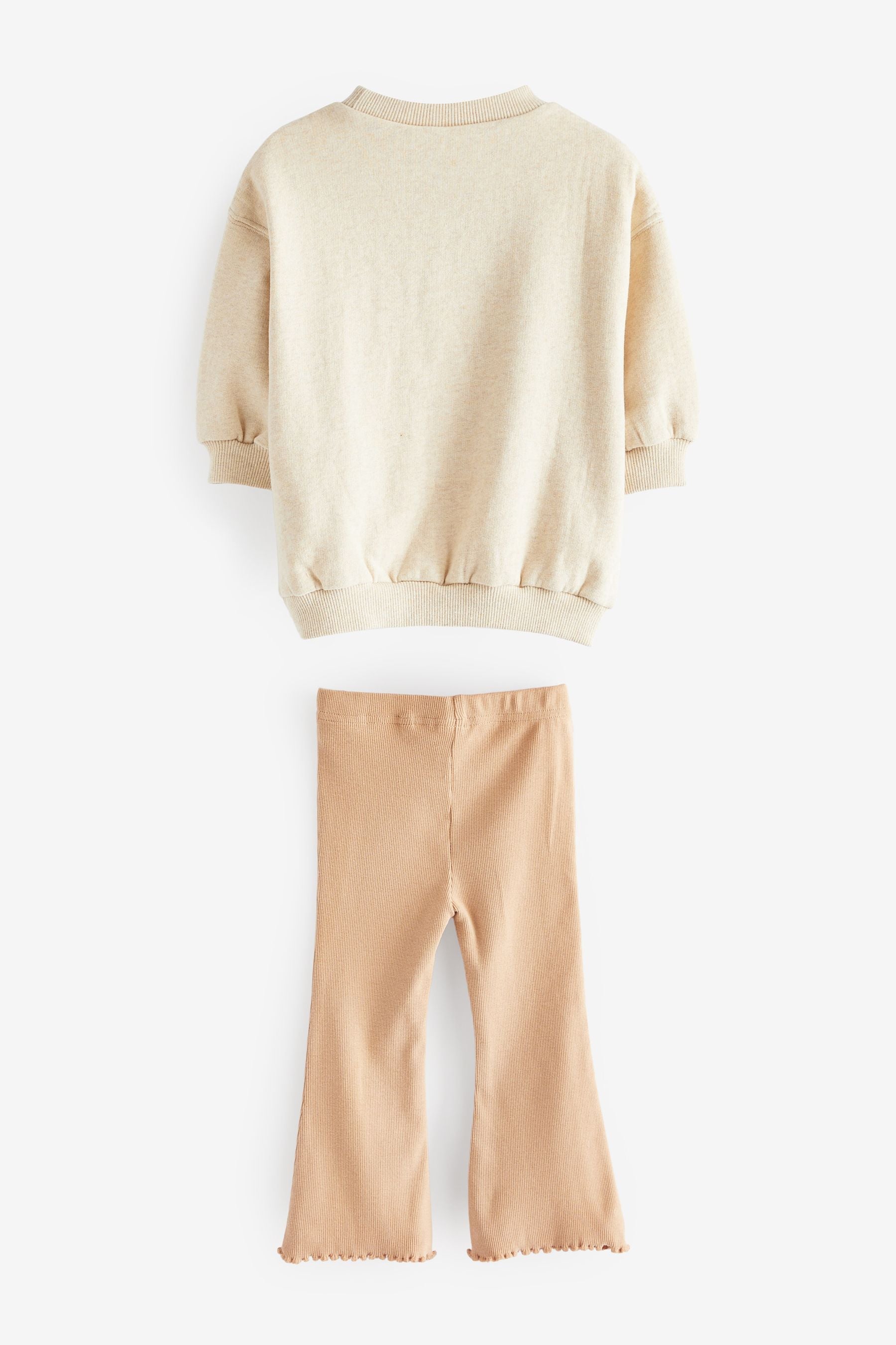 Oatmeal Cream Sweatshirt and Flared Leggings Set (3mths-7yrs)