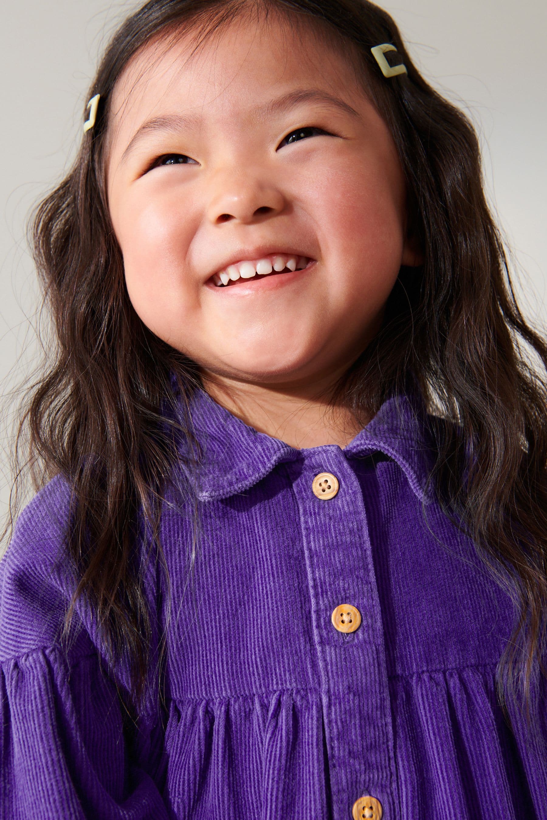 Purple Corduroy Cotton Shirt Dress (3mths-8yrs)