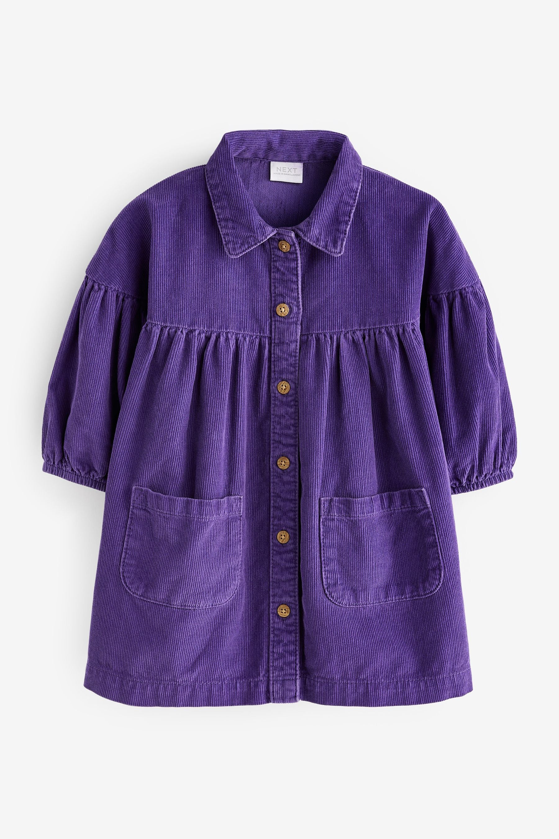 Purple Corduroy Cotton Shirt Dress (3mths-8yrs)