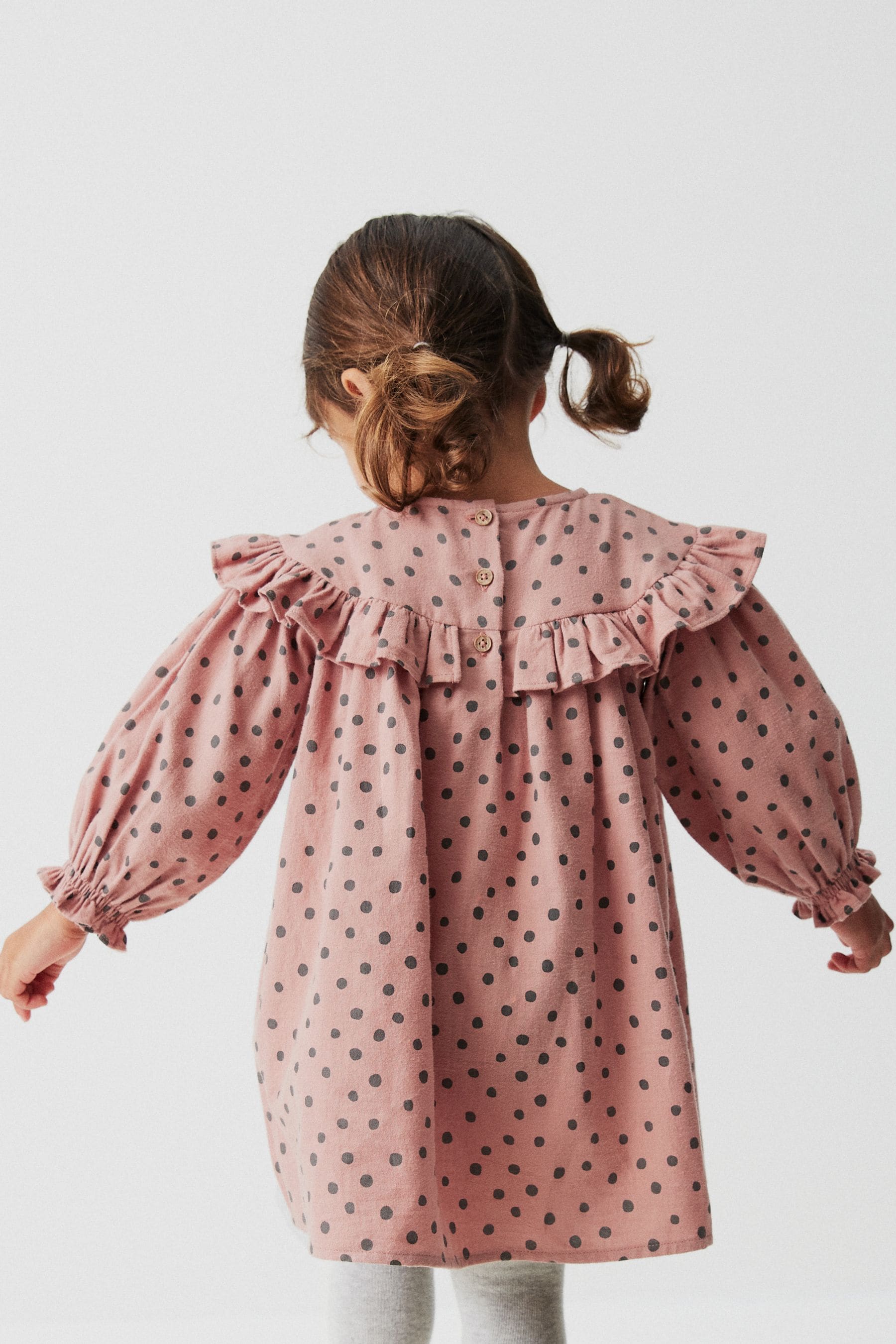 Pink Spot Ruffle Dress And Tights Set (3mths-8yrs)