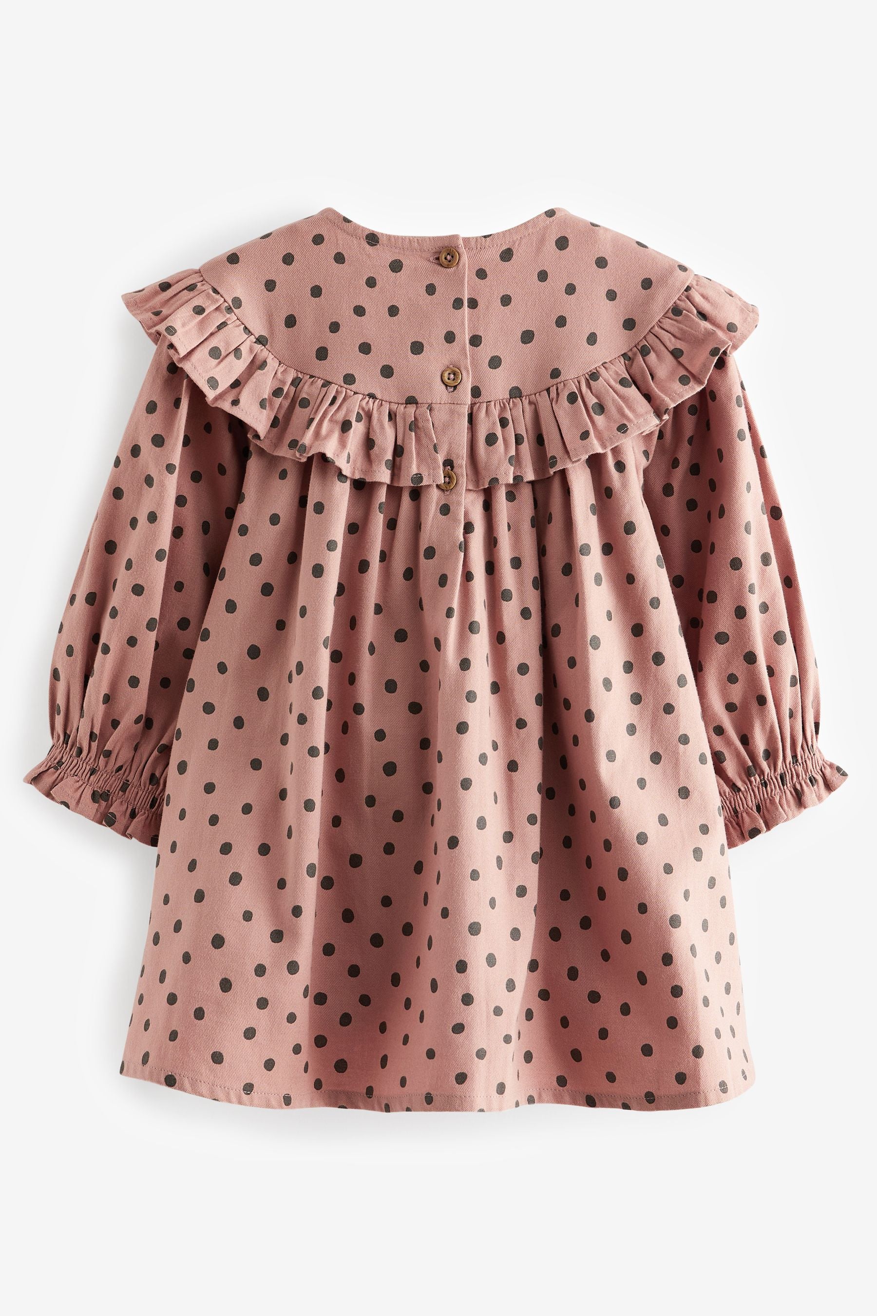 Pink Spot Ruffle Dress And Tights Set (3mths-8yrs)