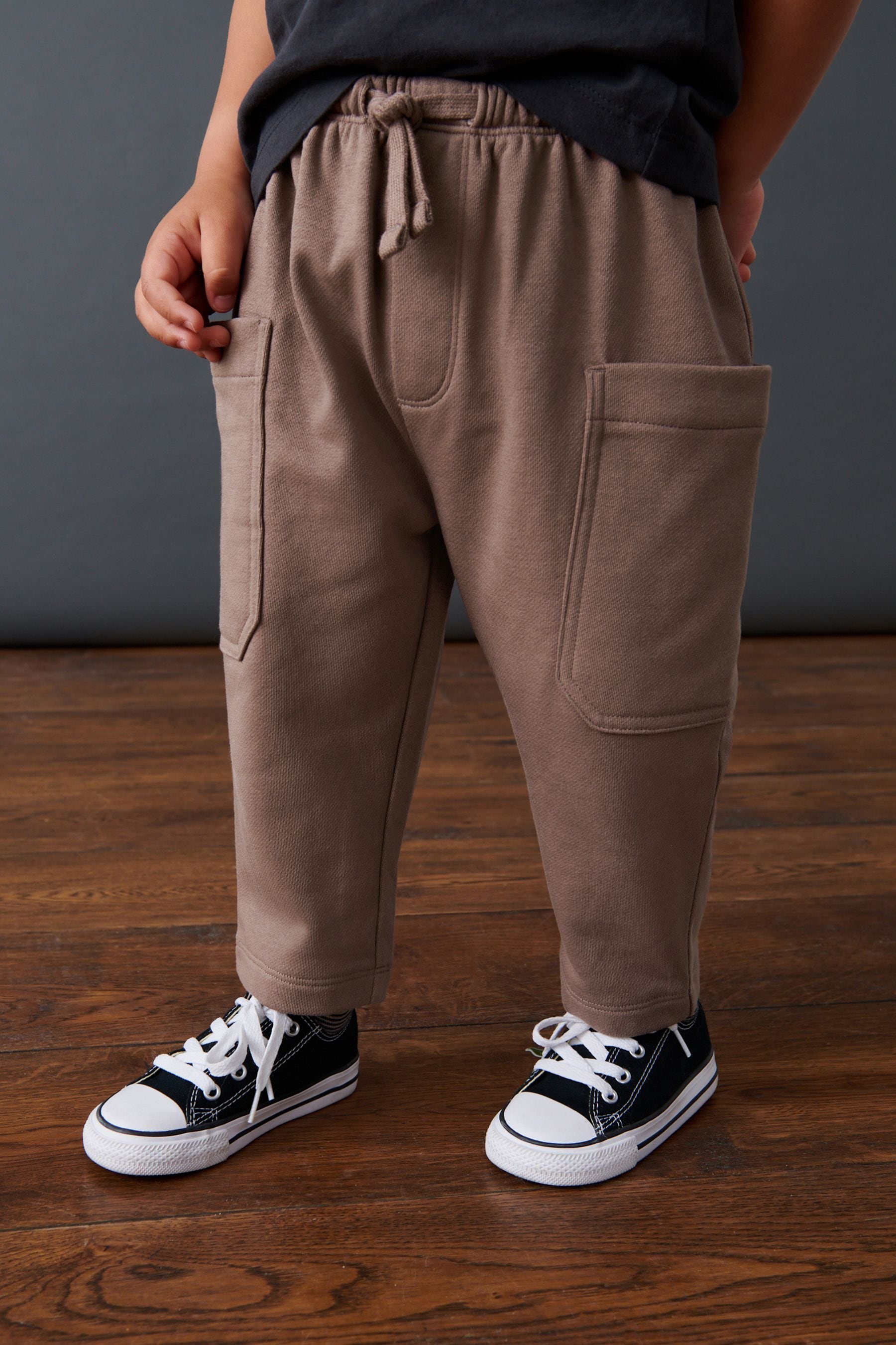 Chocolate Brown Patch Pocket Joggers (3mths-7yrs)