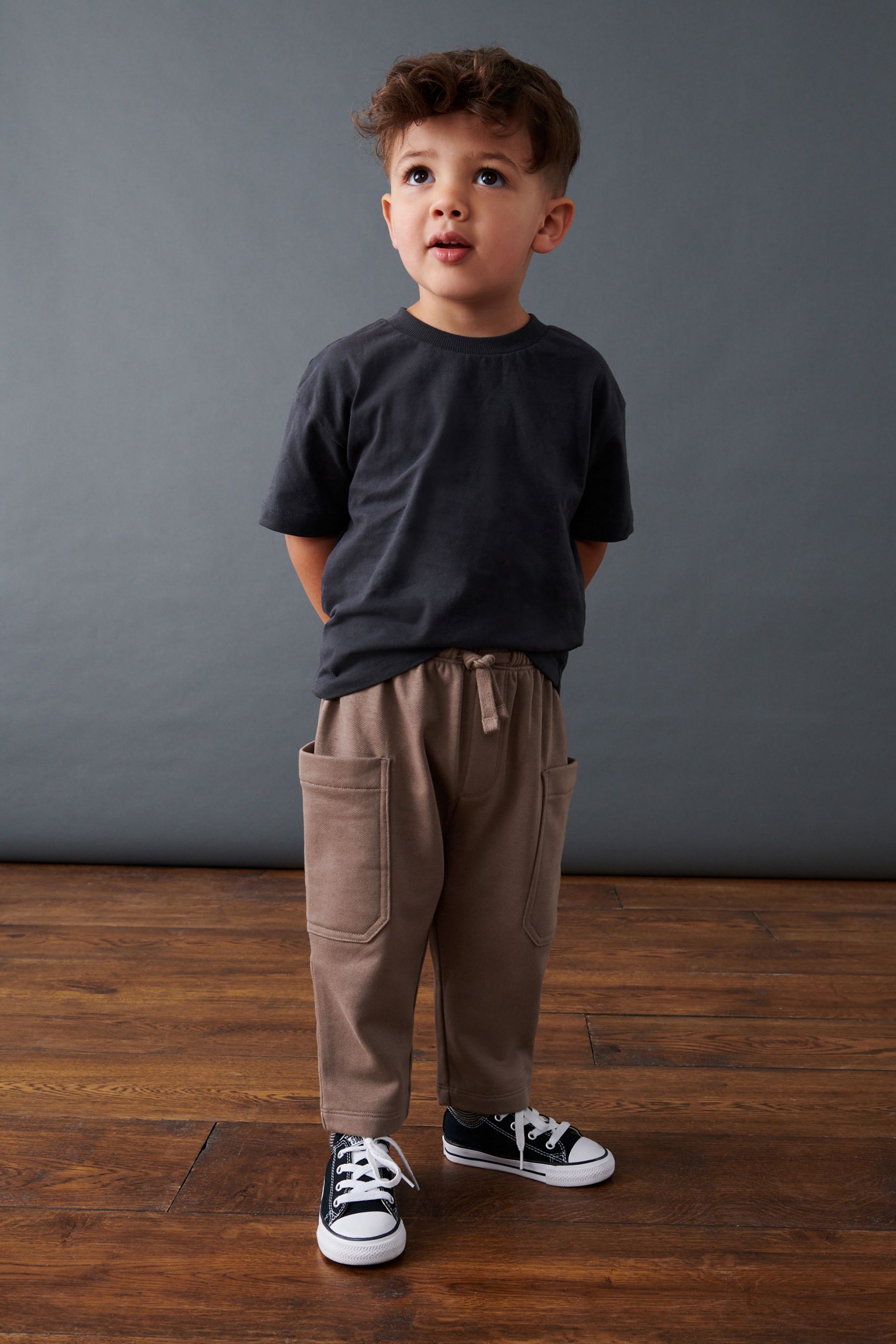 Chocolate Brown Patch Pocket Joggers (3mths-7yrs)