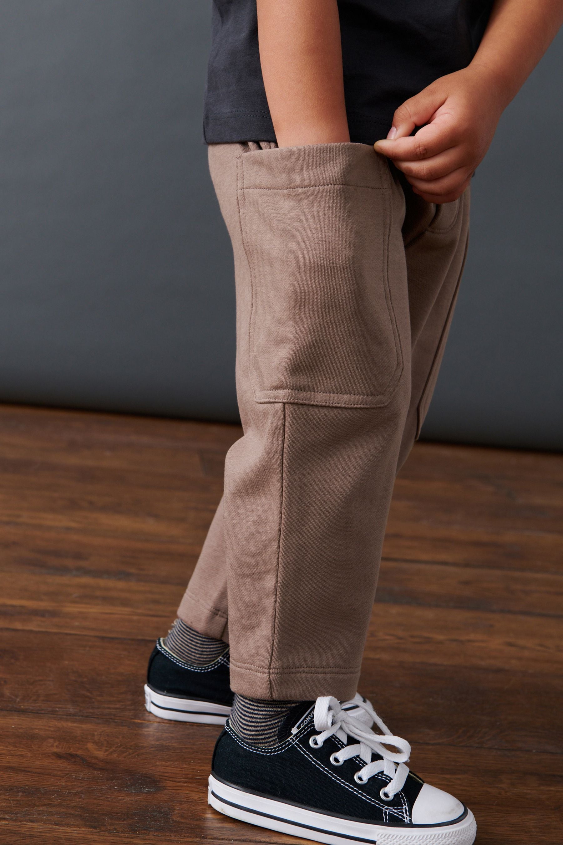 Chocolate Brown Patch Pocket Joggers (3mths-7yrs)