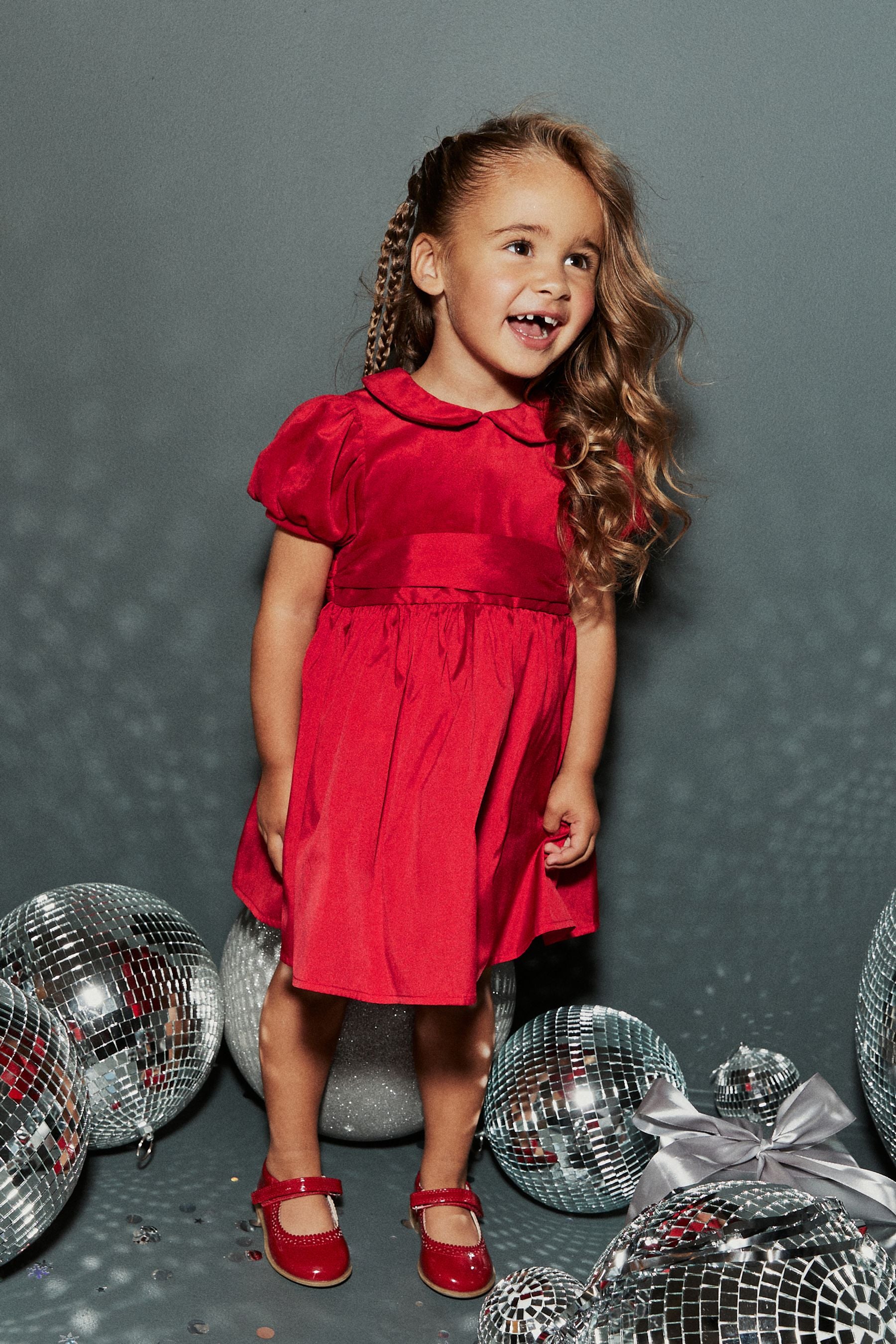 Red Velvet And Taffeta Prom Dress (3mths-8yrs)