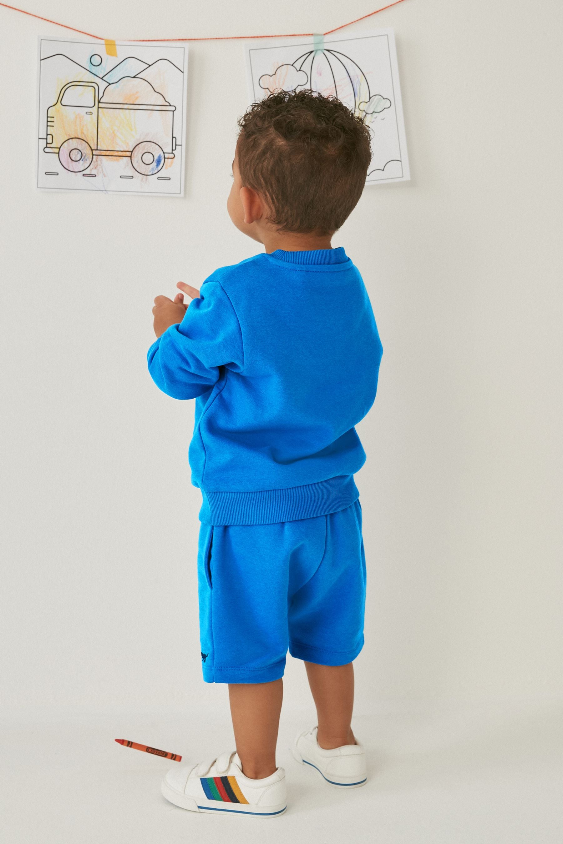 Cobalt Blue Sweatshirt and Shorts Set (3mths-7yrs)