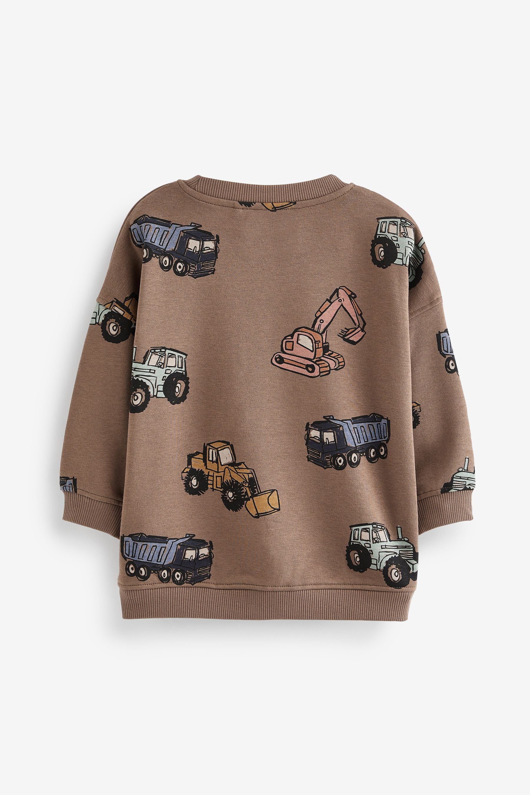 Brown Digger Oversized All-Over Printed Character Sweatshirt (3mths-7yrs)