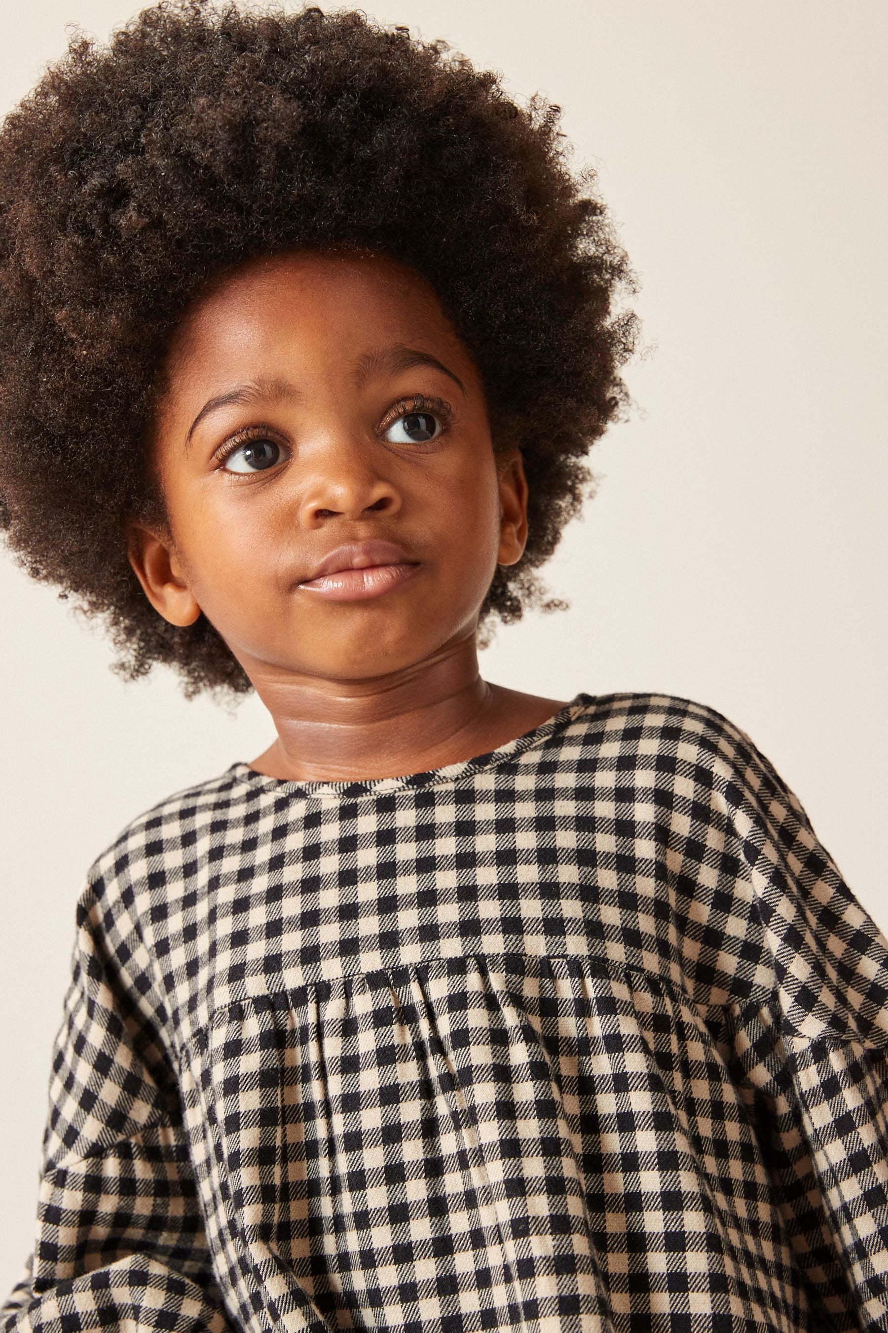 Black Gingham Relaxed Cotton Dress (3mths-8yrs)