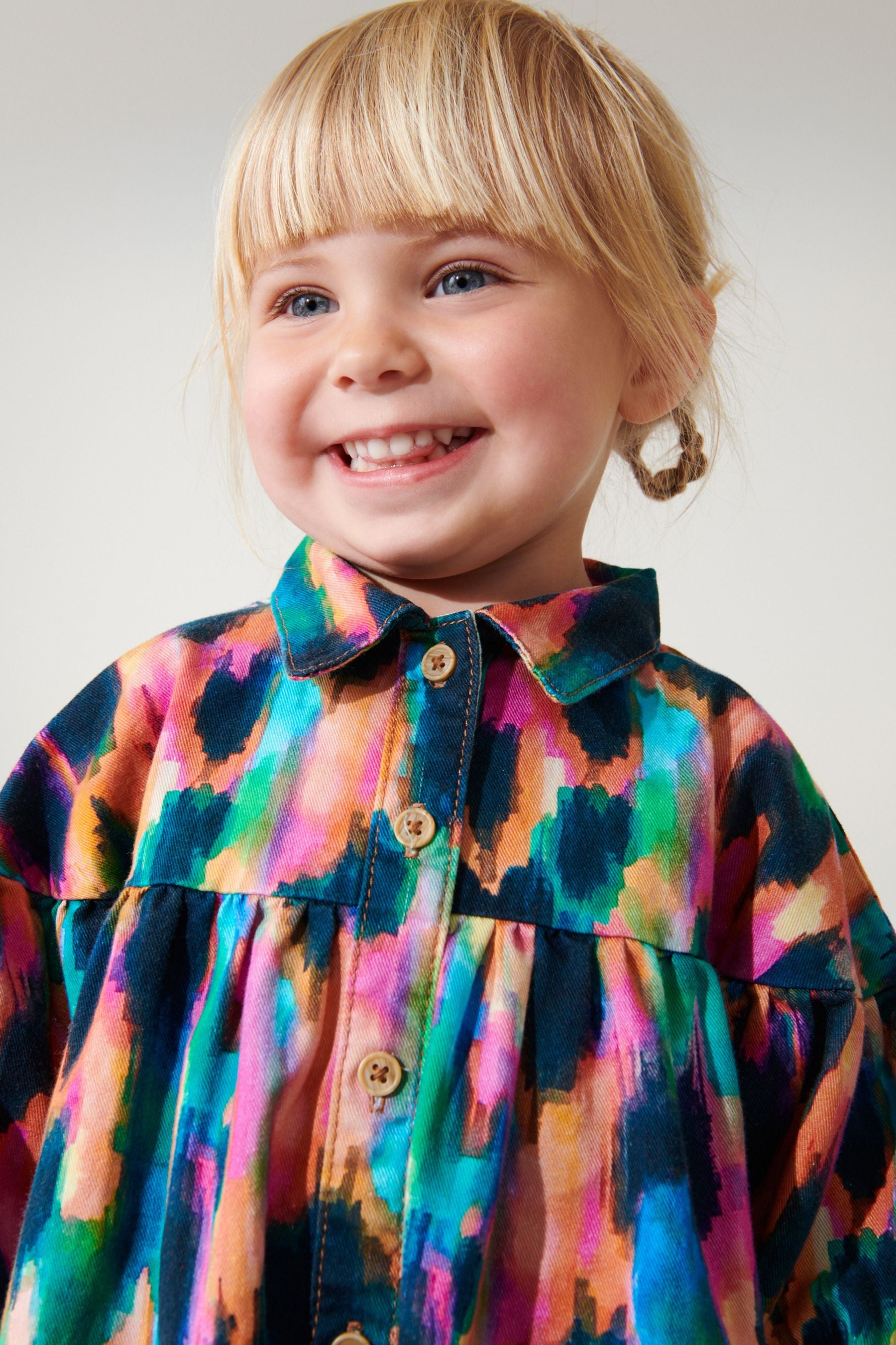 Multi Bright Print Cotton Shirt Dress (3mths-8yrs)