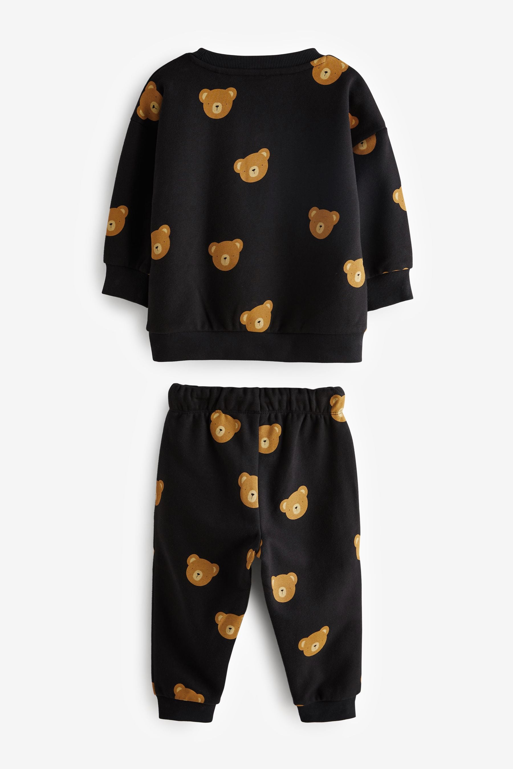 Black Bear All-Over Printed Oversized Sweatshirt and Joggers Set (3mths-7yrs)