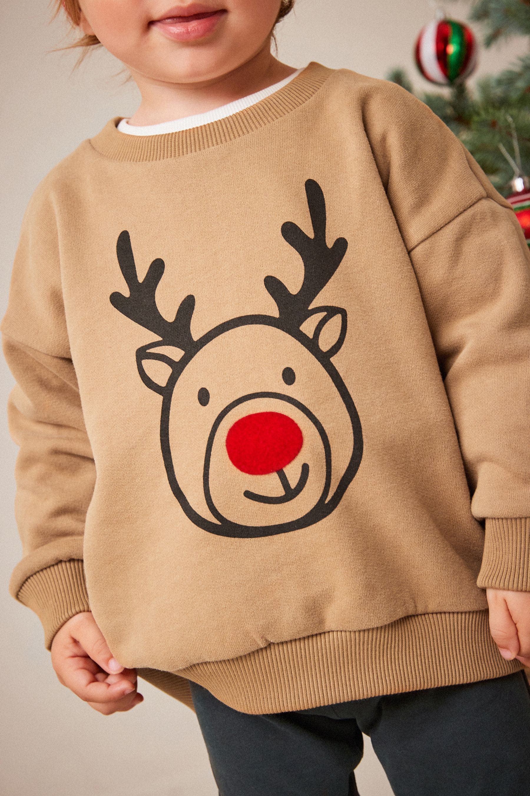 Brown and Charcoal Grey Rudolph Christmas Sweatshirt and Legging Set (3mths-7yrs)