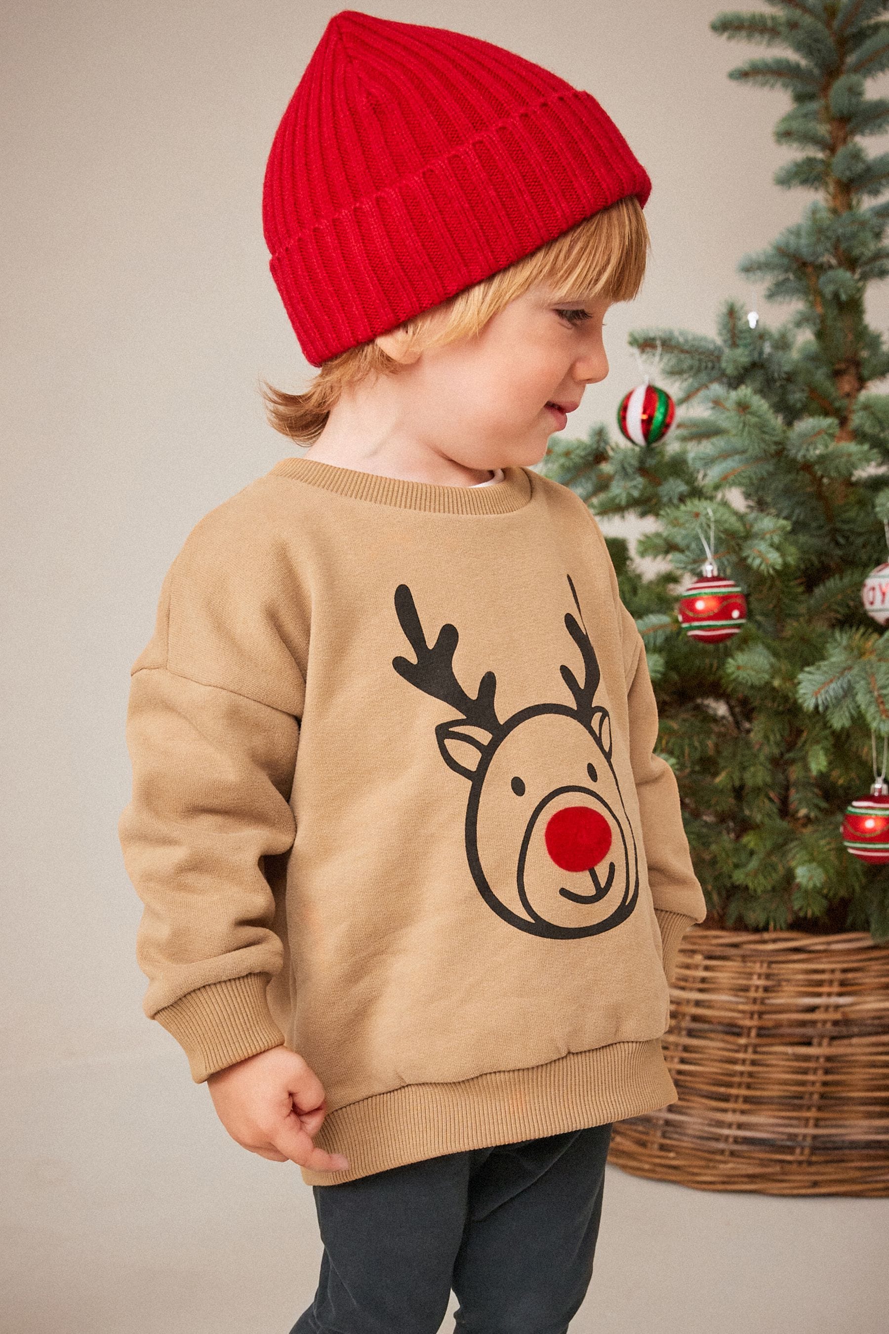 Brown and Charcoal Grey Rudolph Christmas Sweatshirt and Legging Set (3mths-7yrs)