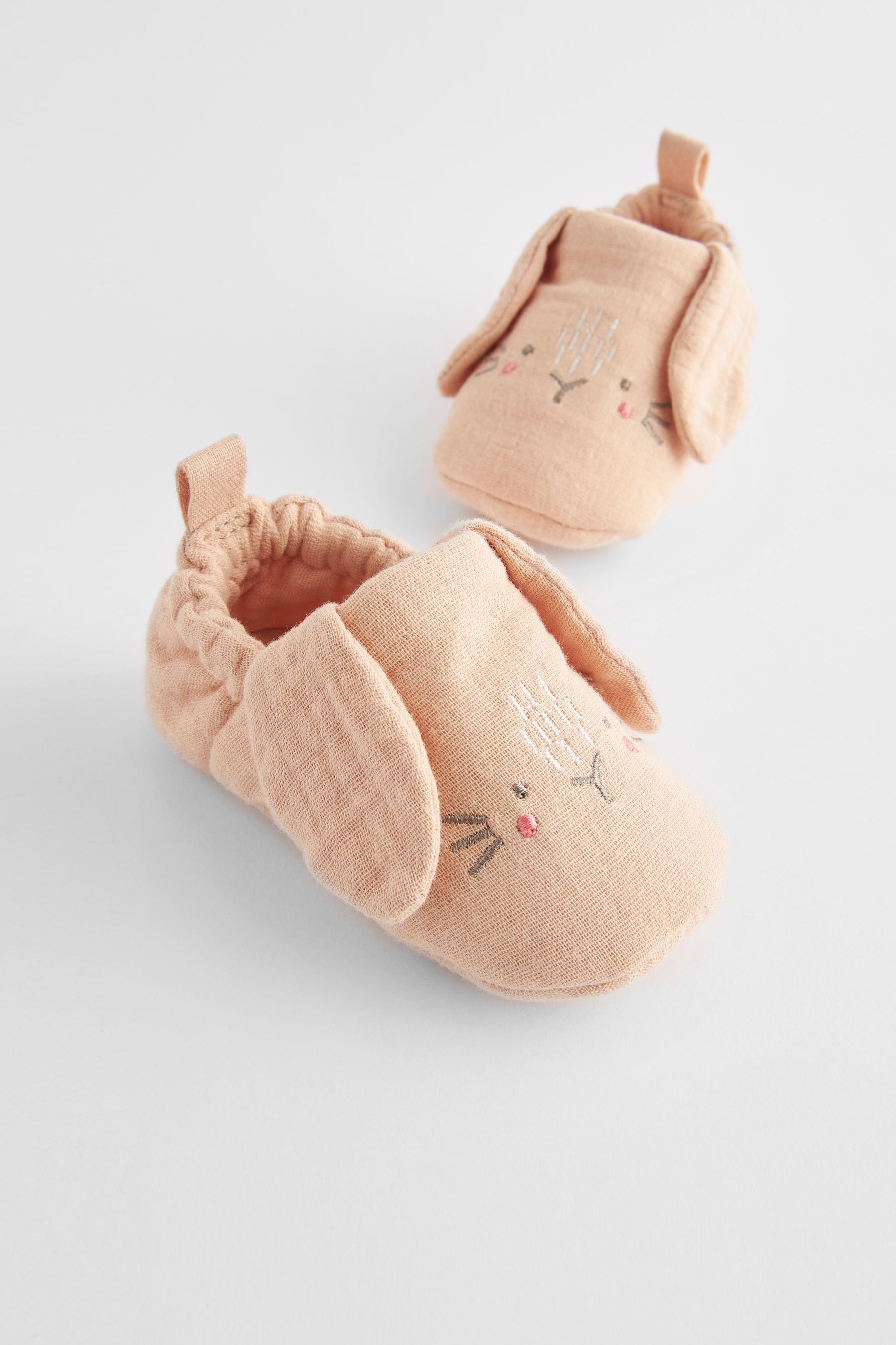 Pink Bunny Character Slip-On Baby Shoes (0-18mths)