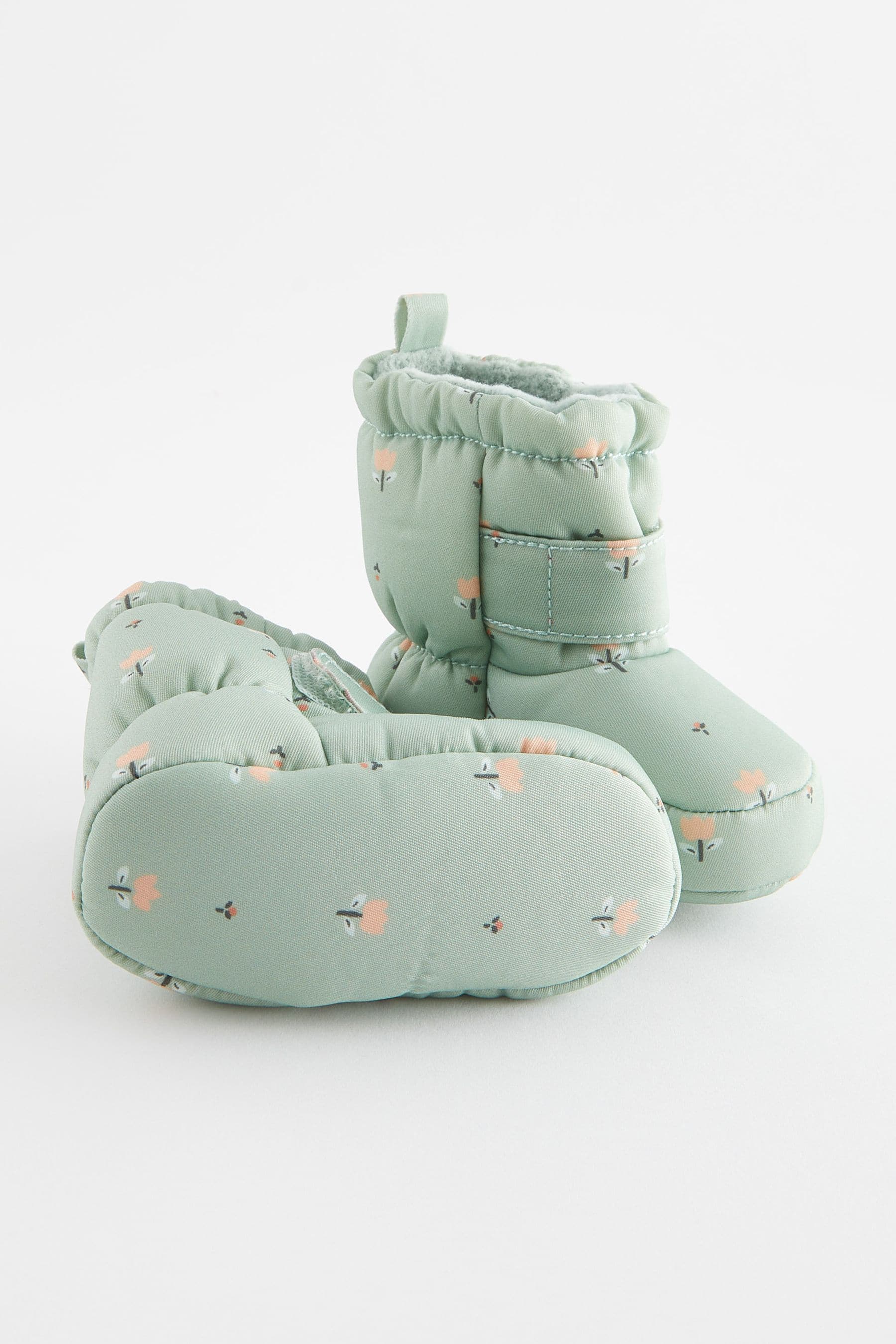 Sage Green Floral Baby Snowboot (0-24mths)