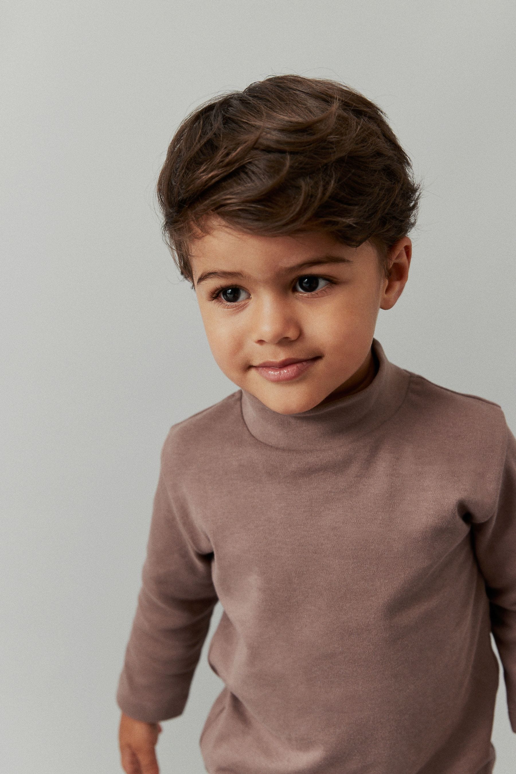 Mink Brown Long Sleeve Turtle Neck T-Shirt (3mths-7yrs)