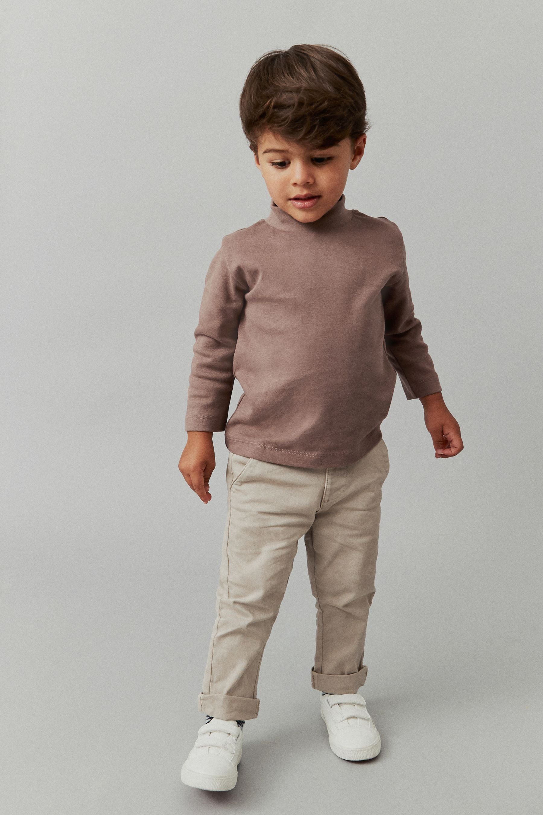 Mink Brown Long Sleeve Turtle Neck T-Shirt (3mths-7yrs)