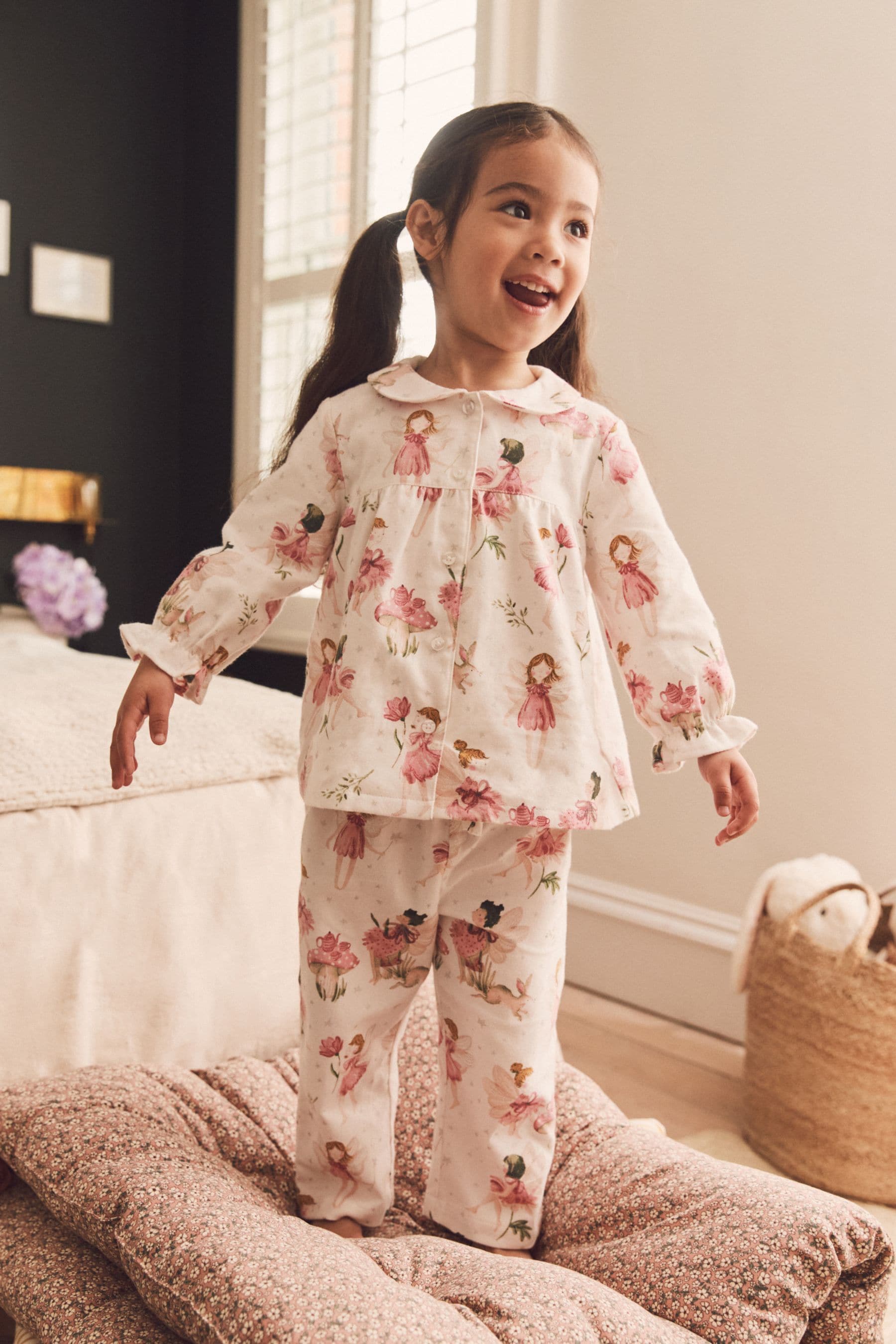 Pink/Cream Fairy Button Through Pyjamas (9mths-10yrs)