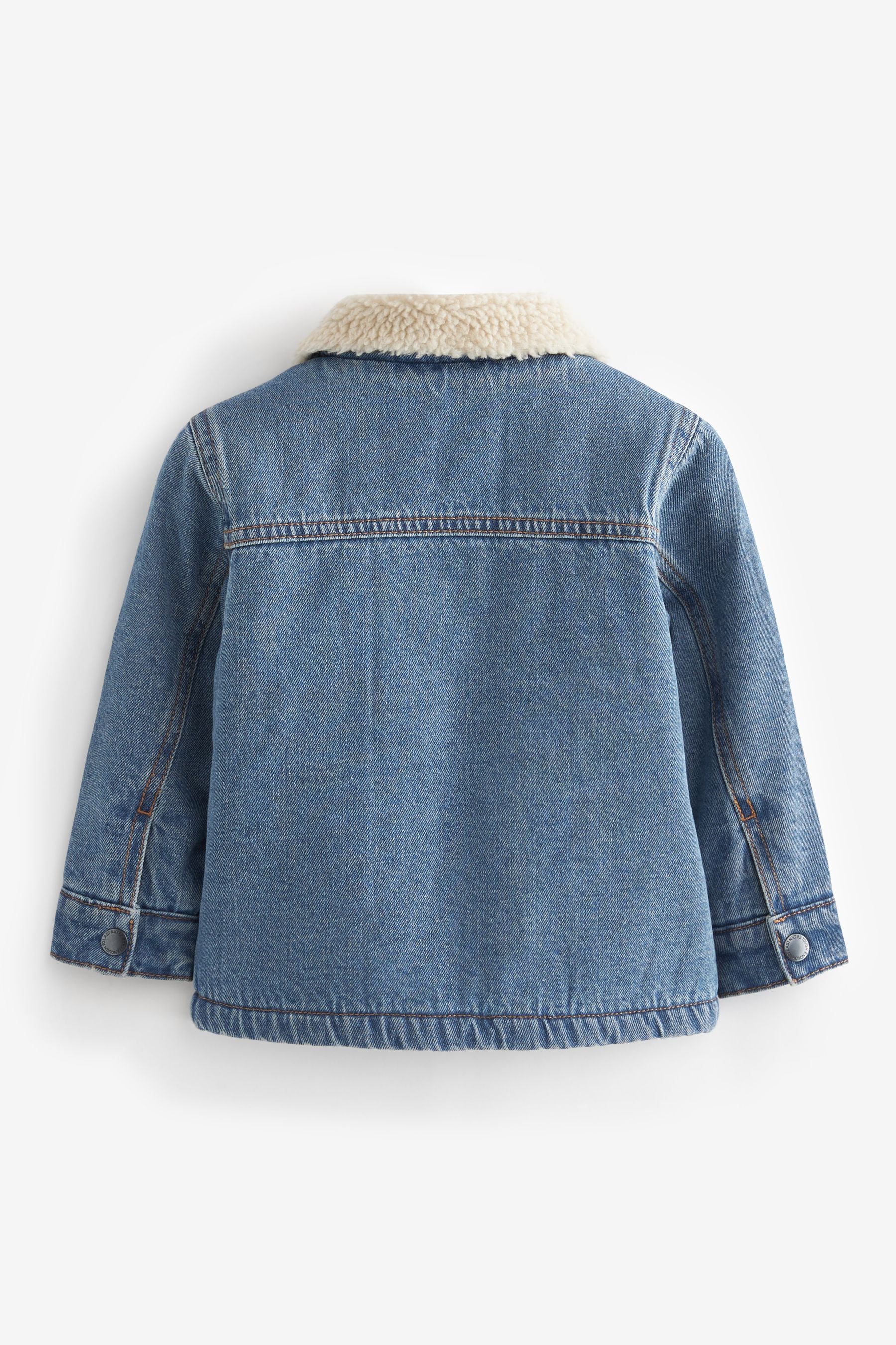 Denim Bear Pocket Denim Teddy Borg Fleece Lined Jacket (3mths-7yrs)